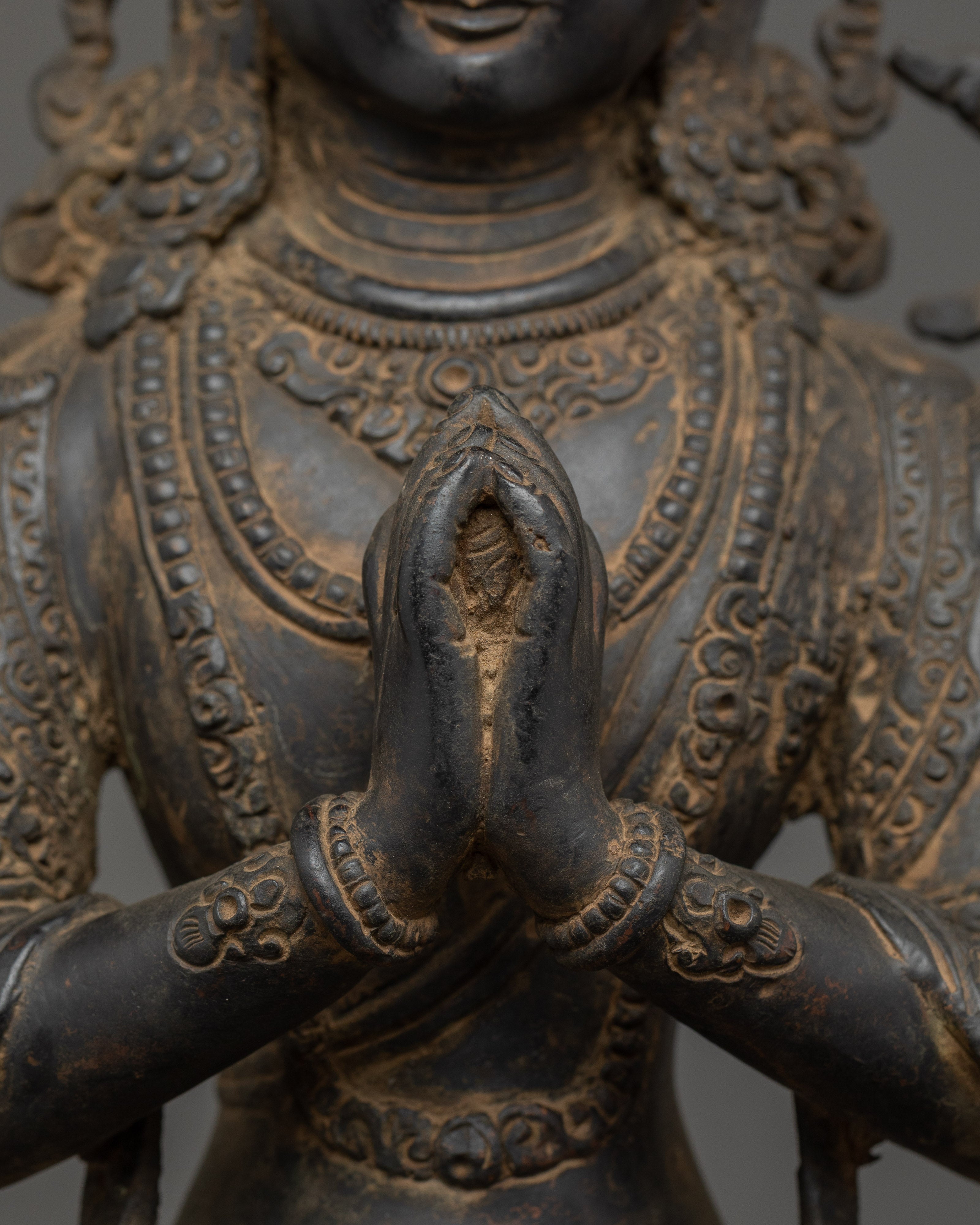 29.5cm Chenrezig Copper Statue | Bodhisattva of Compassion