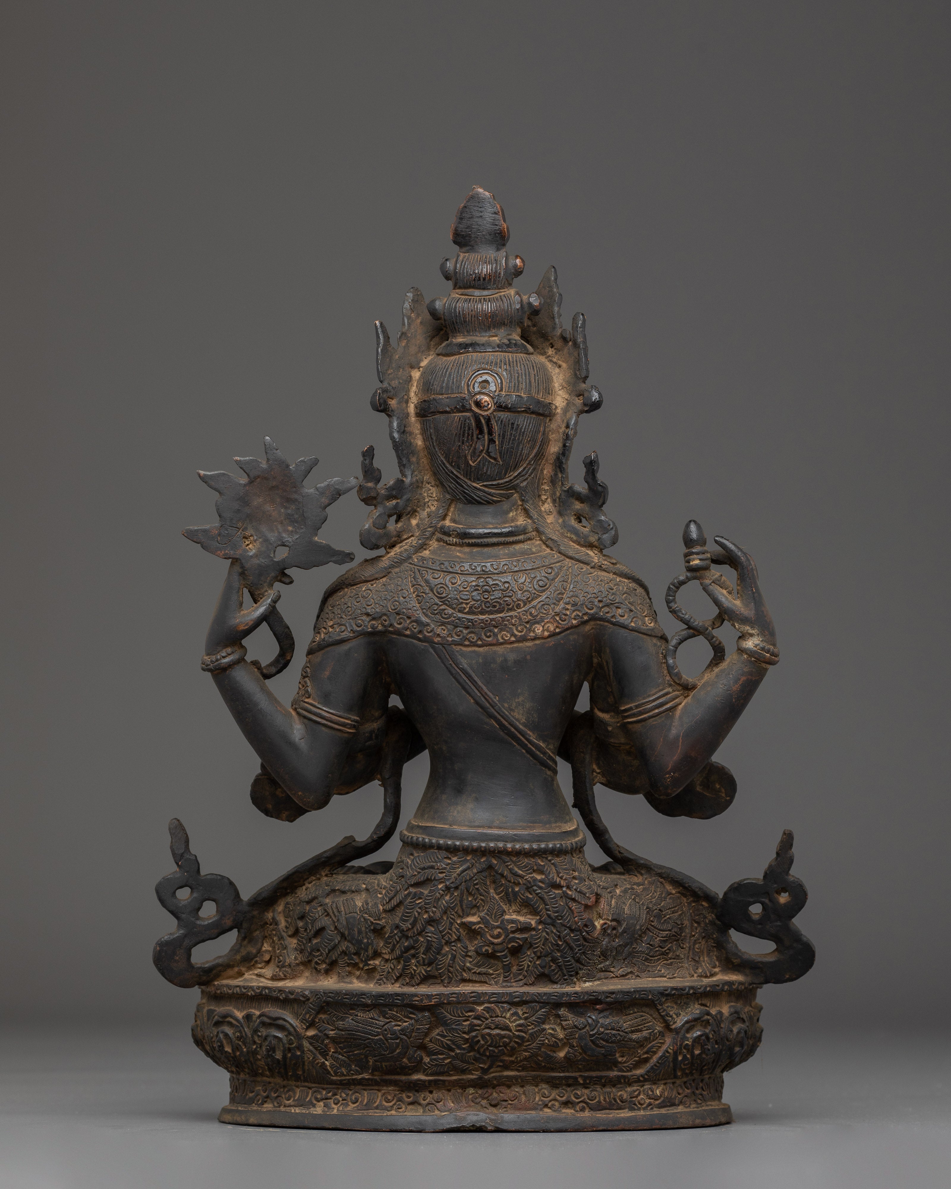 29.5cm Chenrezig Copper Statue | Bodhisattva of Compassion