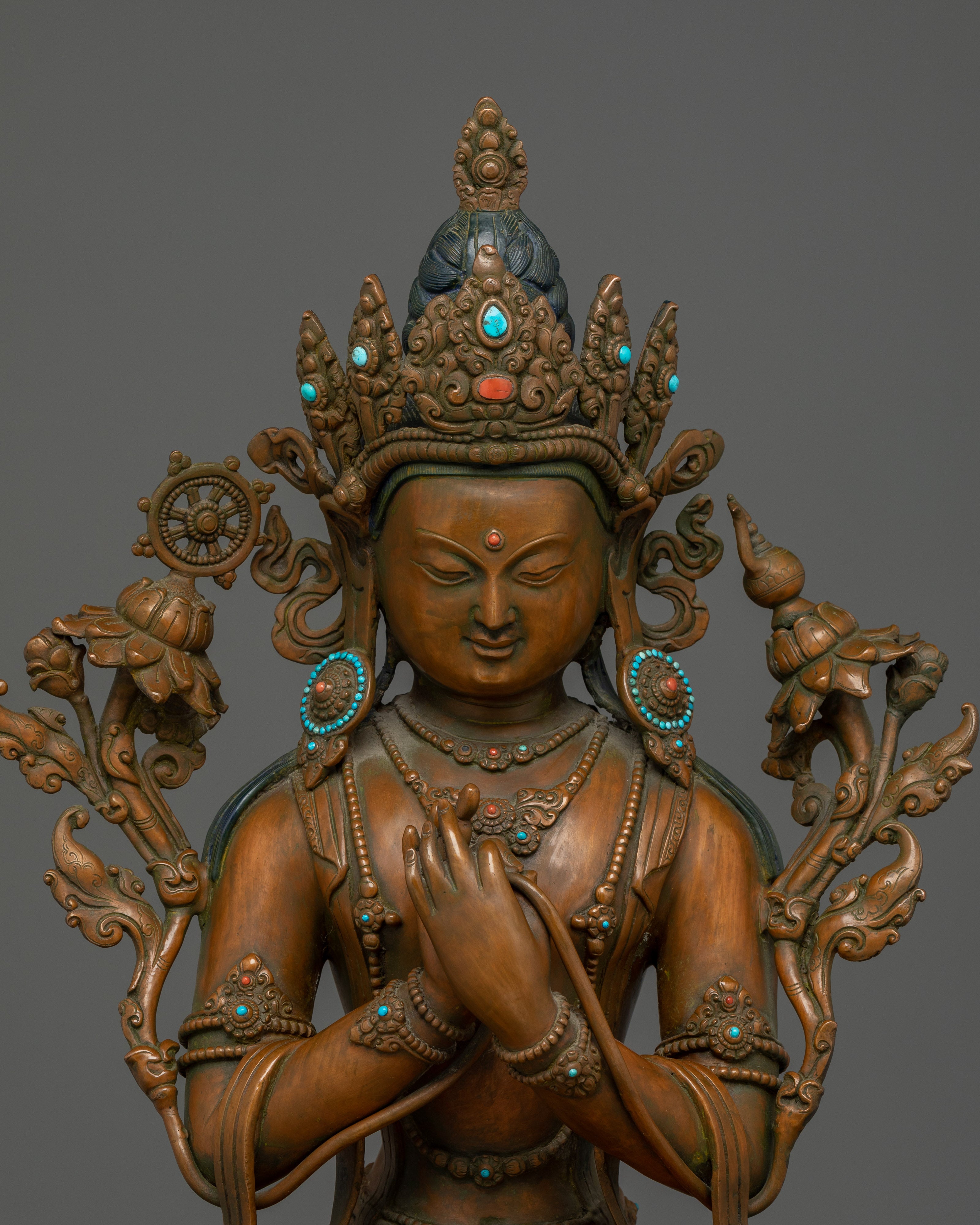 Handmade Maitreya Buddha Copper Statue