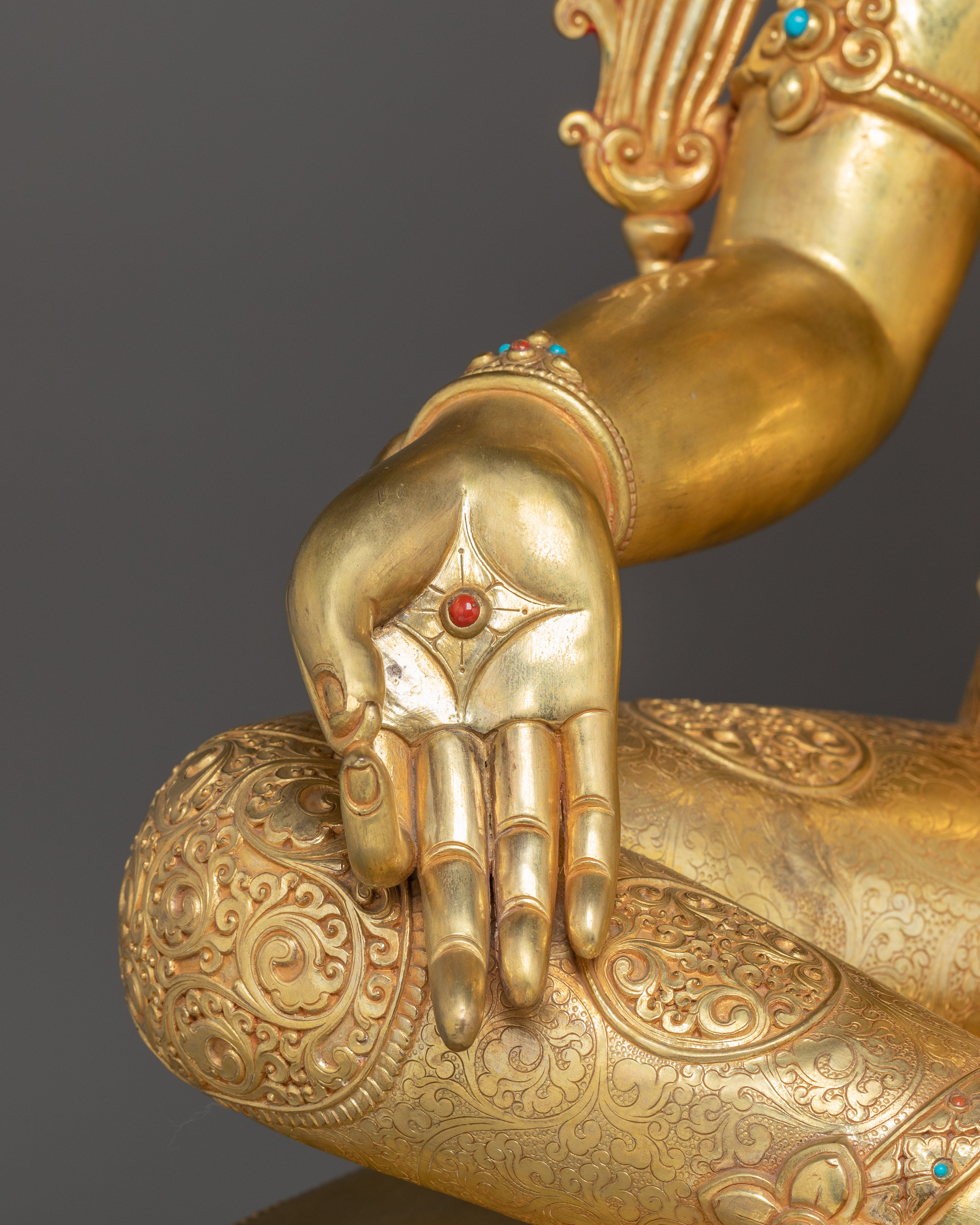 Golden Green Tara Statue: Mother of Compassion and Liberation