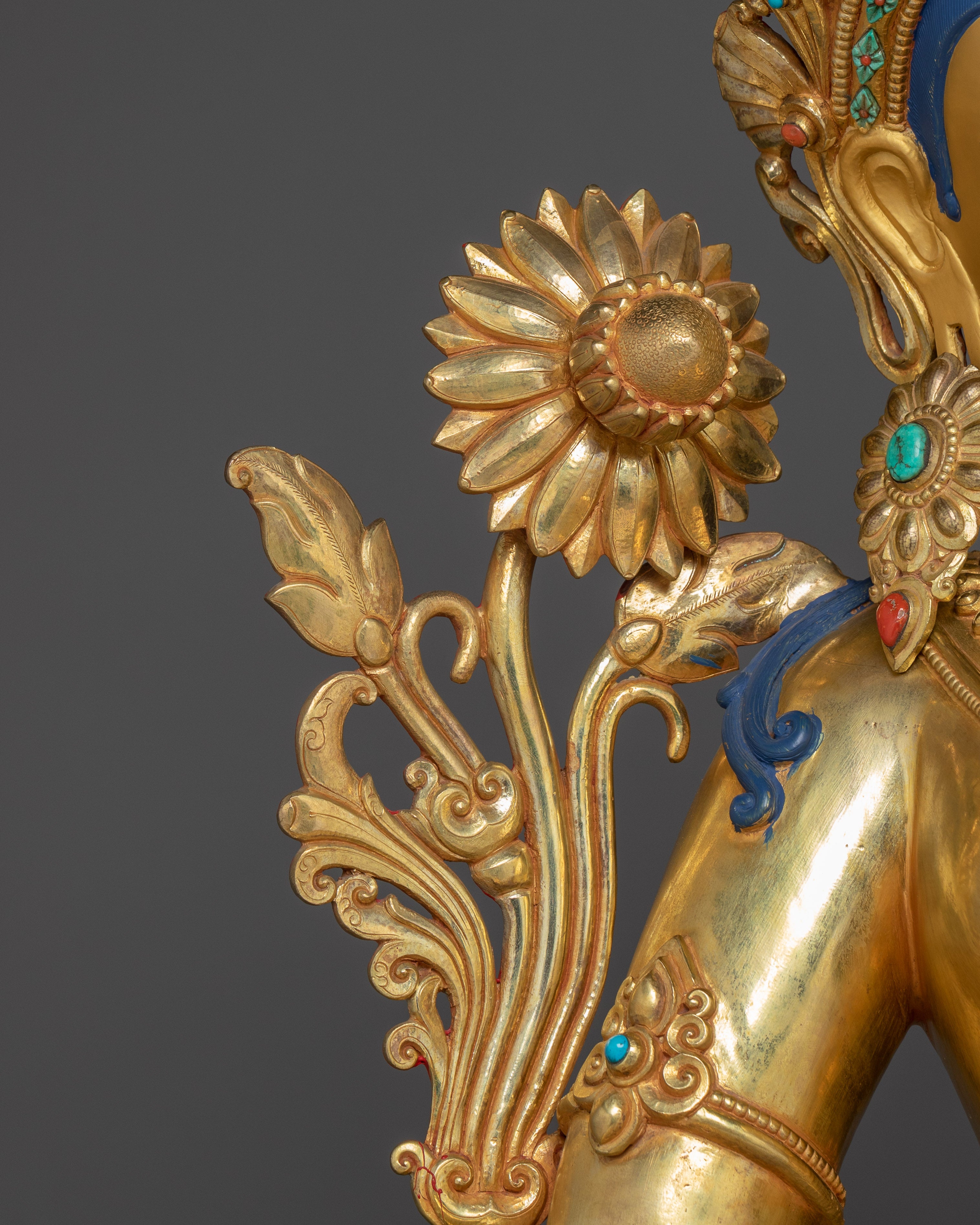 Golden Green Tara Statue: Mother of Compassion and Liberation