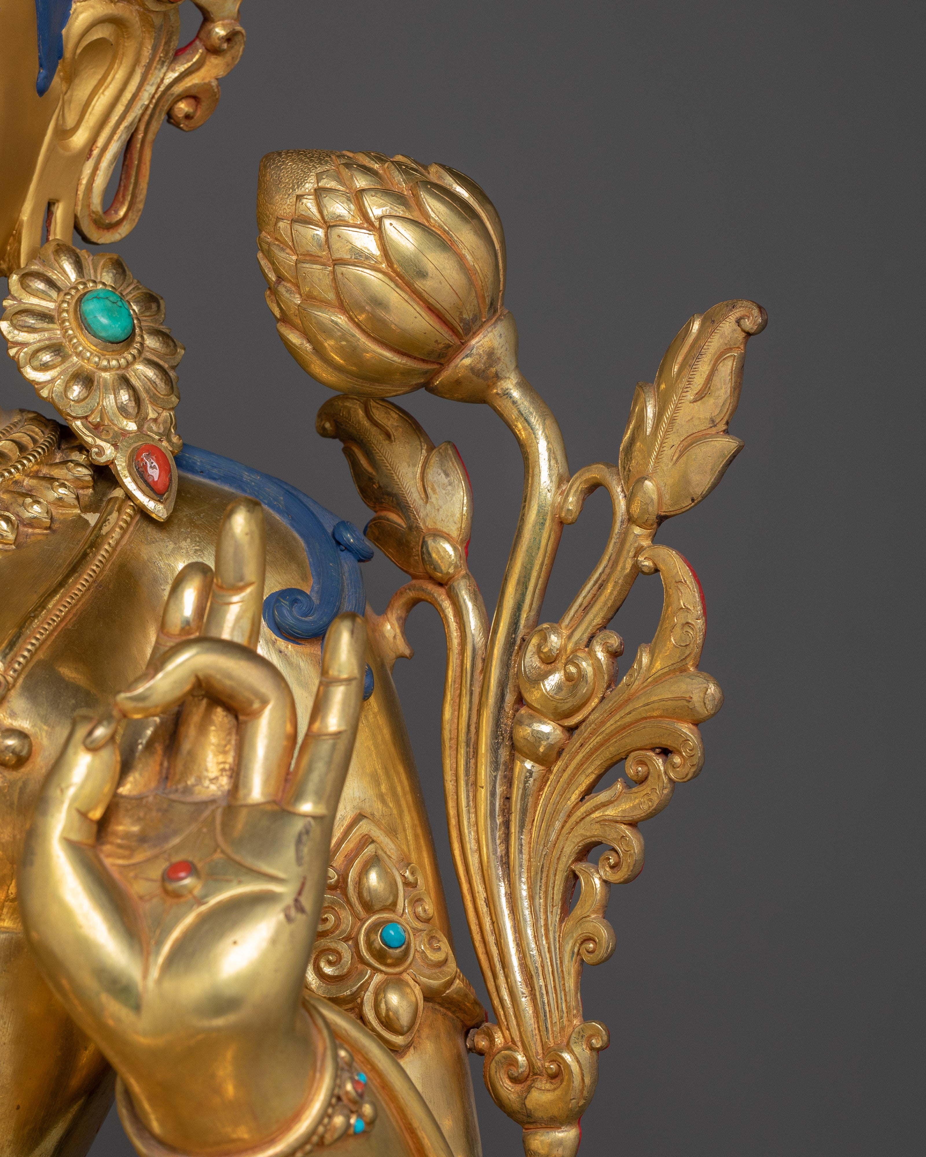 Golden Green Tara Statue: Mother of Compassion and Liberation