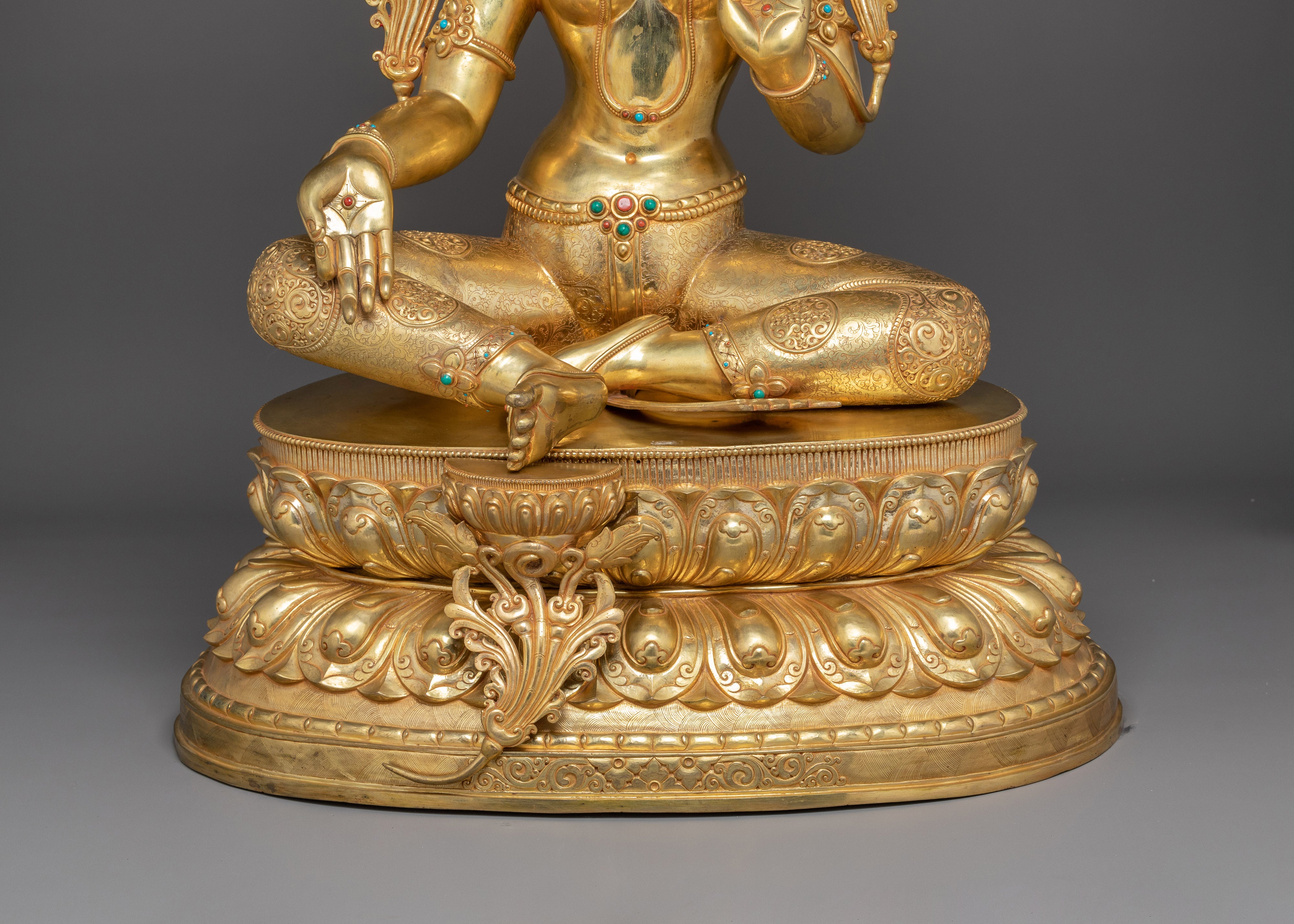 Golden Green Tara Statue: Mother of Compassion and Liberation