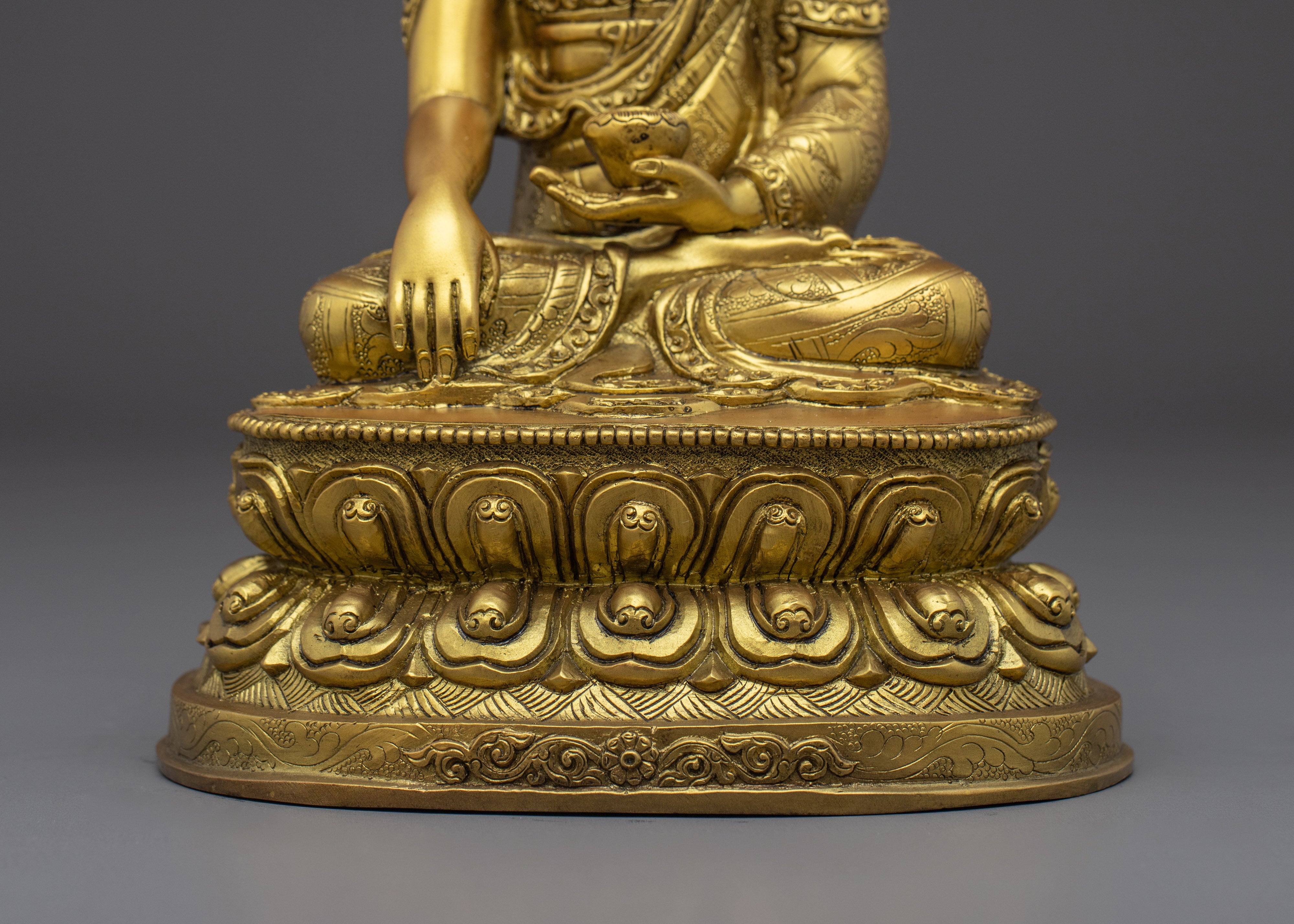 Golden Handmade Shakyamuni Buddha Sculpture | Historical Buddha