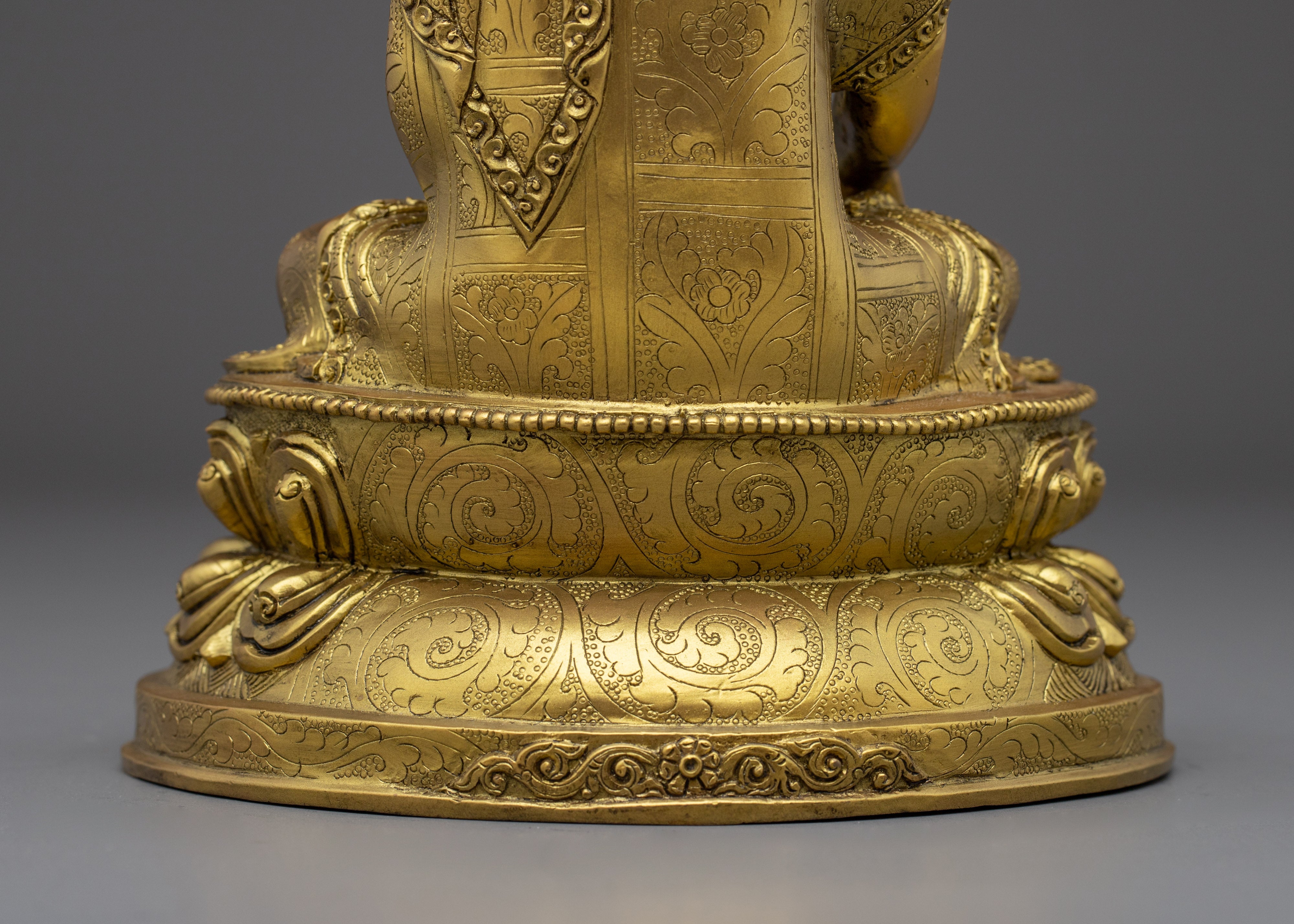 Golden Handmade Shakyamuni Buddha Sculpture | Historical Buddha