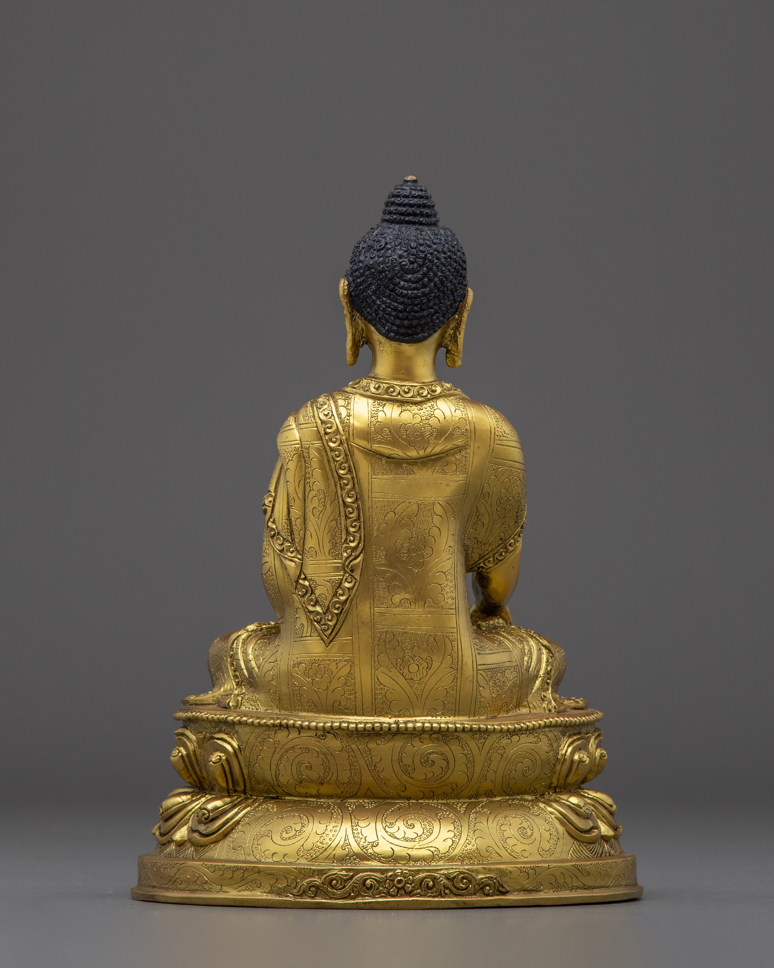 Golden Handmade Shakyamuni Buddha Sculpture | Historical Buddha