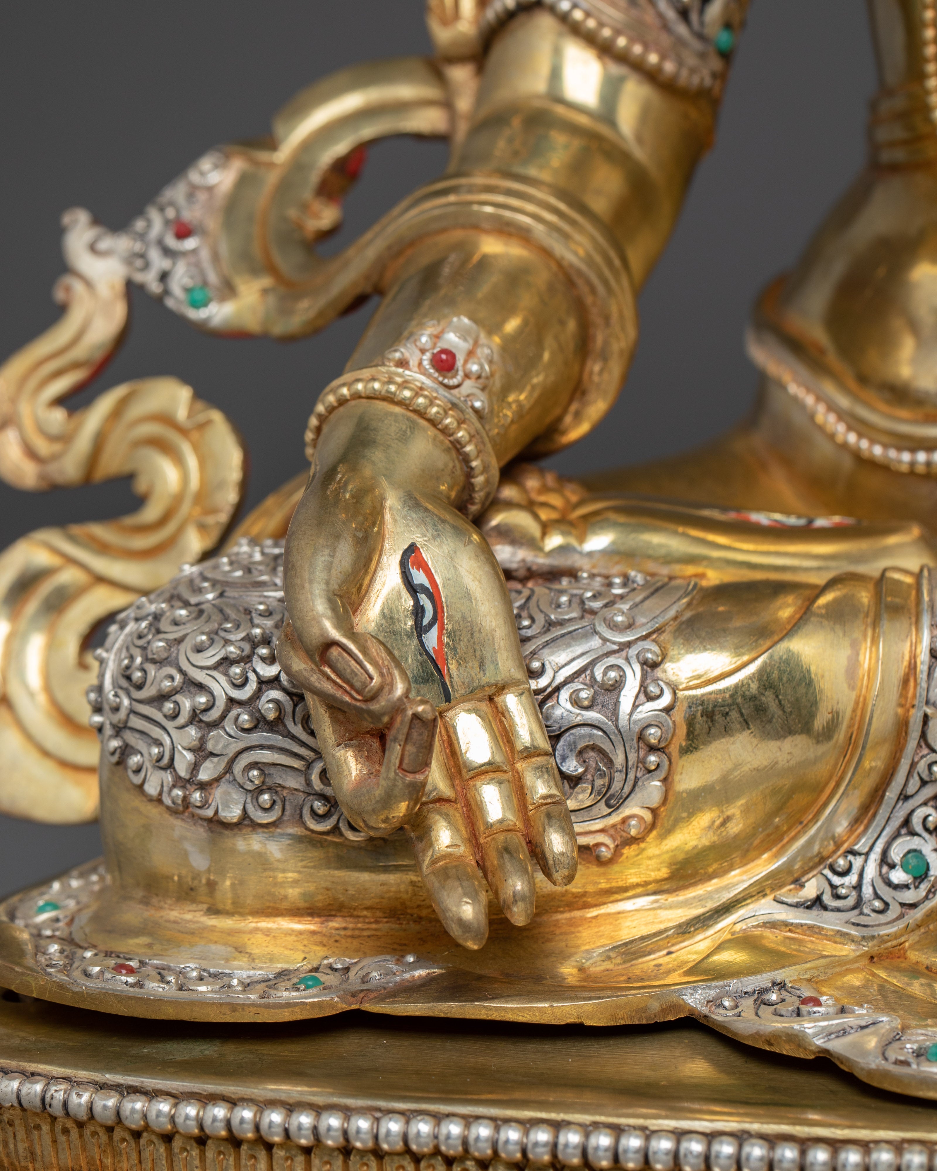 Handmade Golden Statue of Sita Tara | White Tara - Tibetan Healing Deity