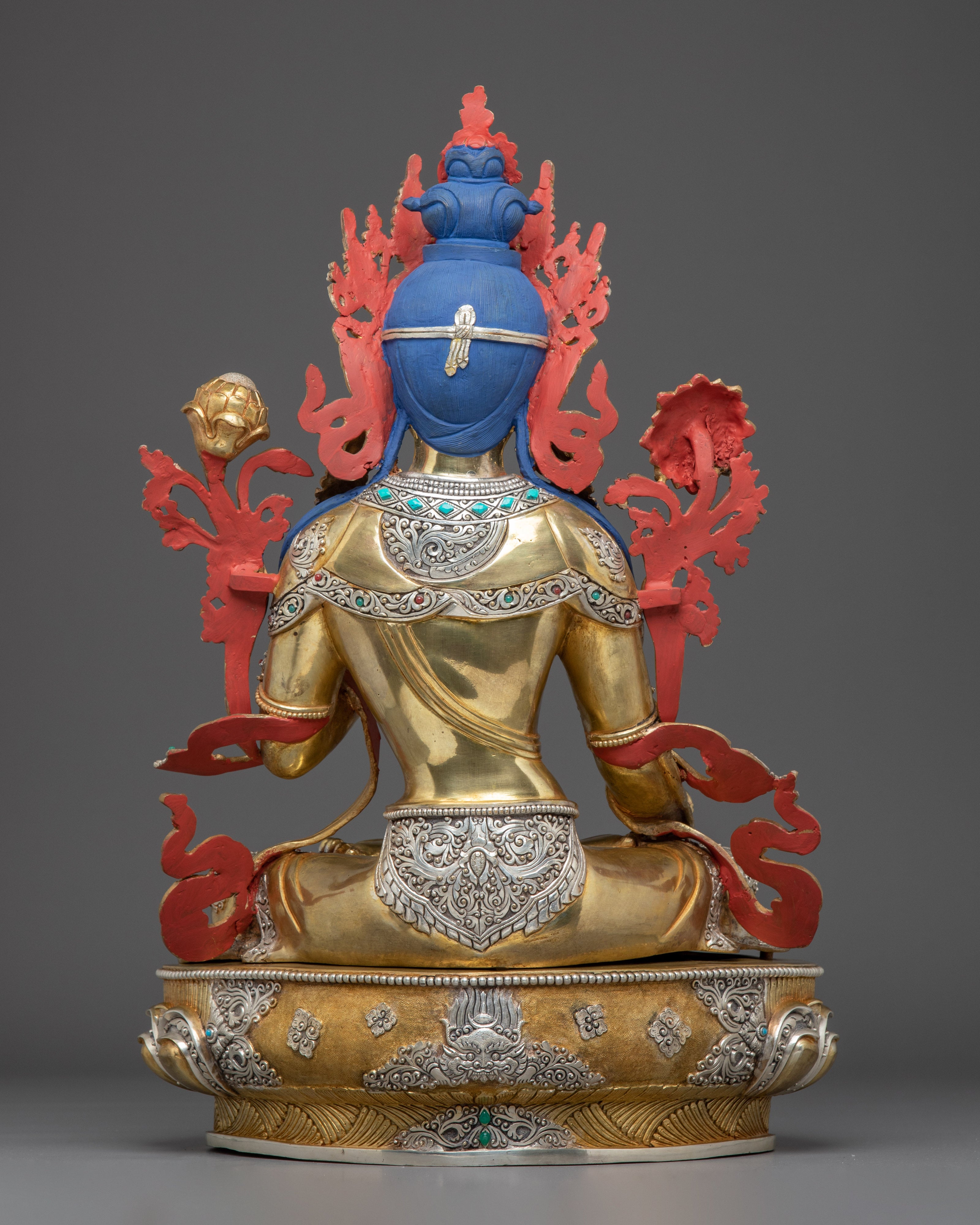 Handmade Golden Statue of Sita Tara | White Tara - Tibetan Healing Deity