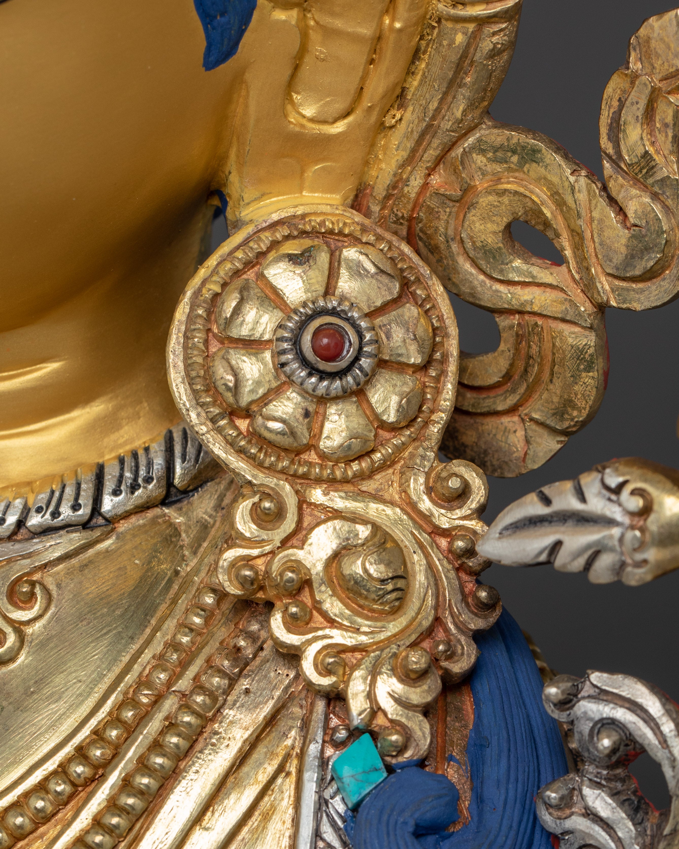Handmade Golden Statue of Sita Tara | White Tara - Tibetan Healing Deity
