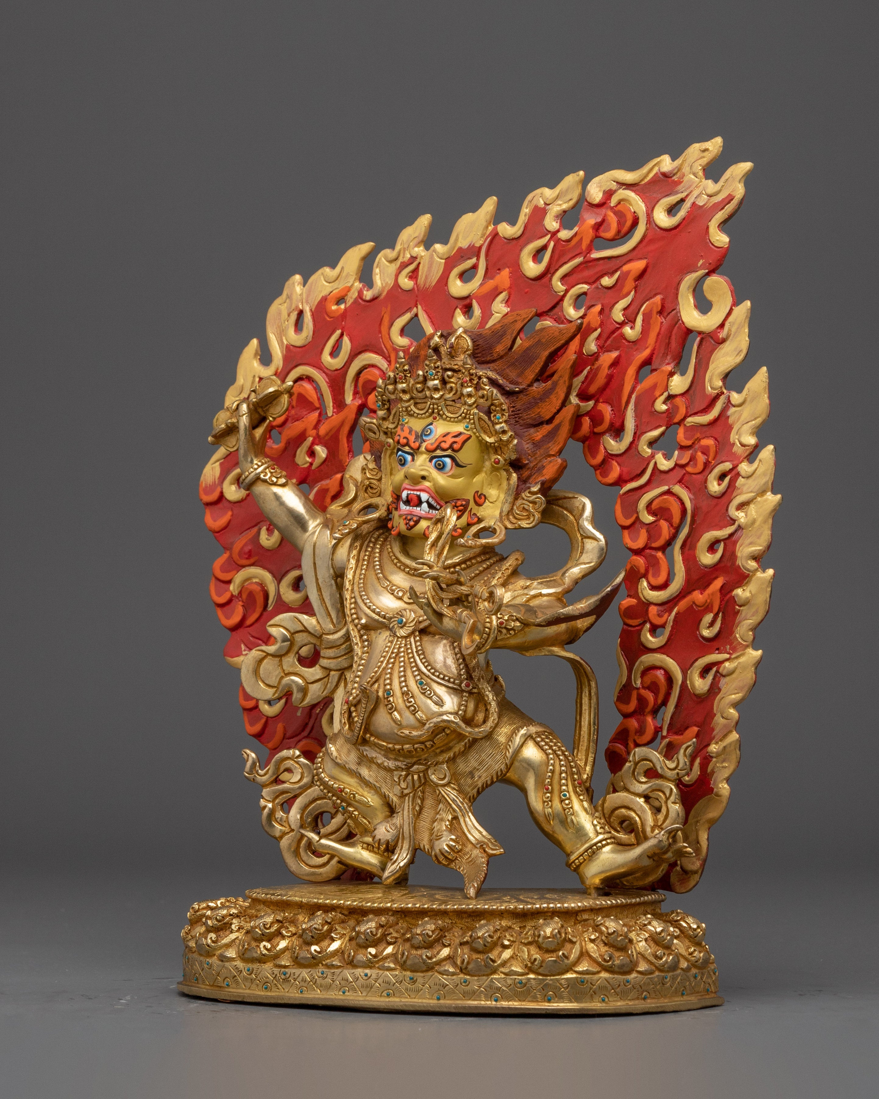 Vajrapani Figurine, Wrathful Protector And Thunderbolt Holder