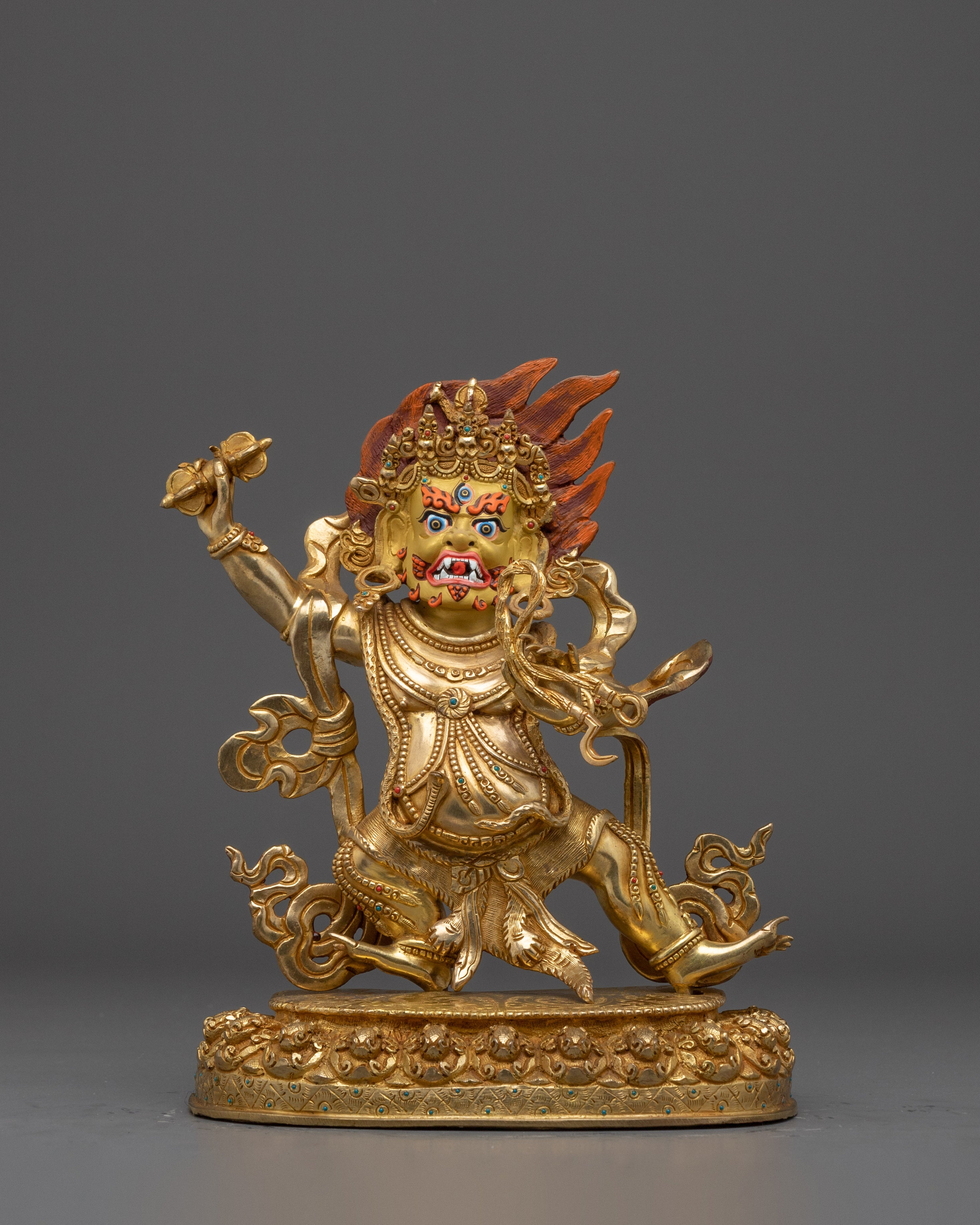 Vajrapani Figurine, Wrathful Protector And Thunderbolt Holder