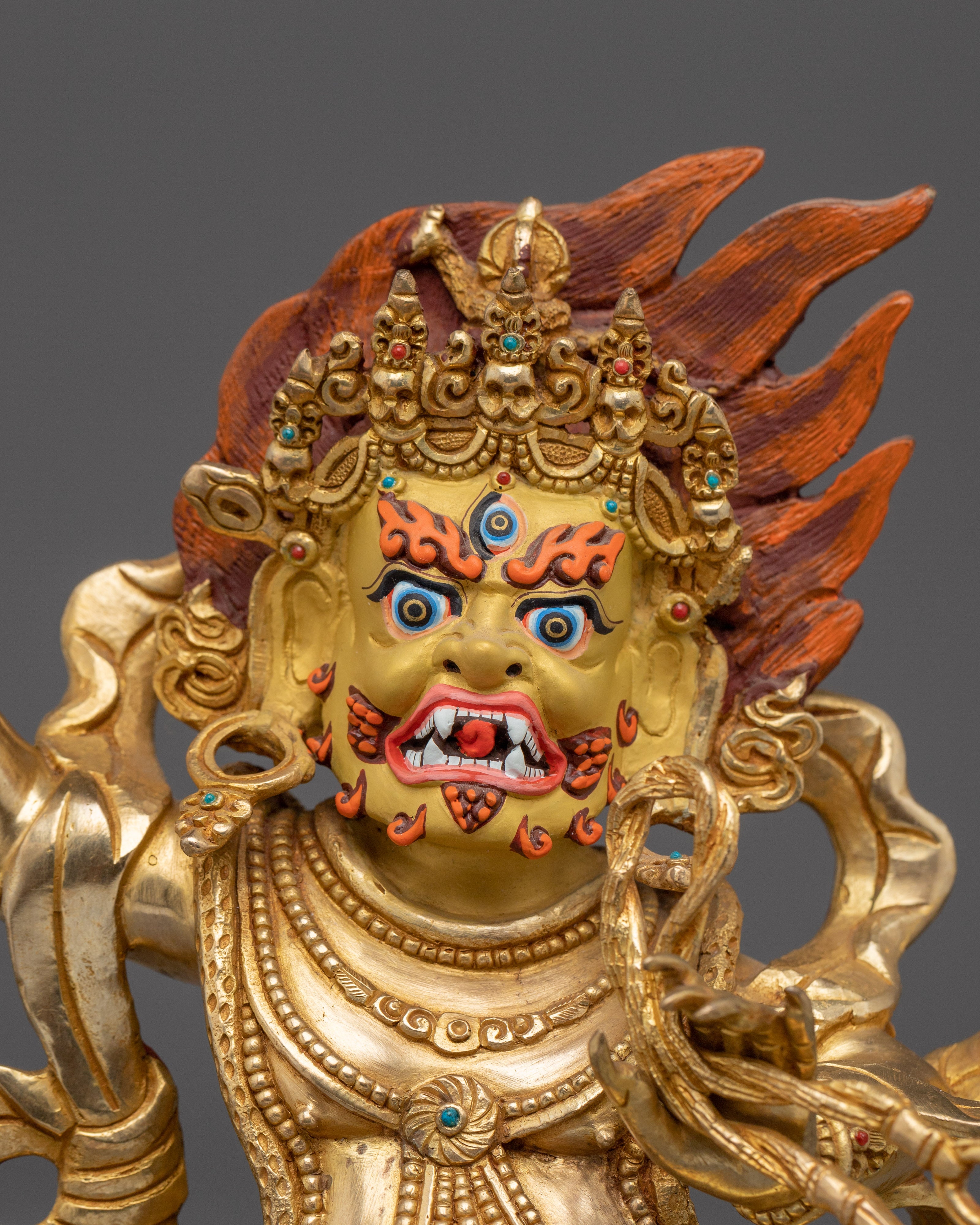 Vajrapani Figurine, Wrathful Protector And Thunderbolt Holder