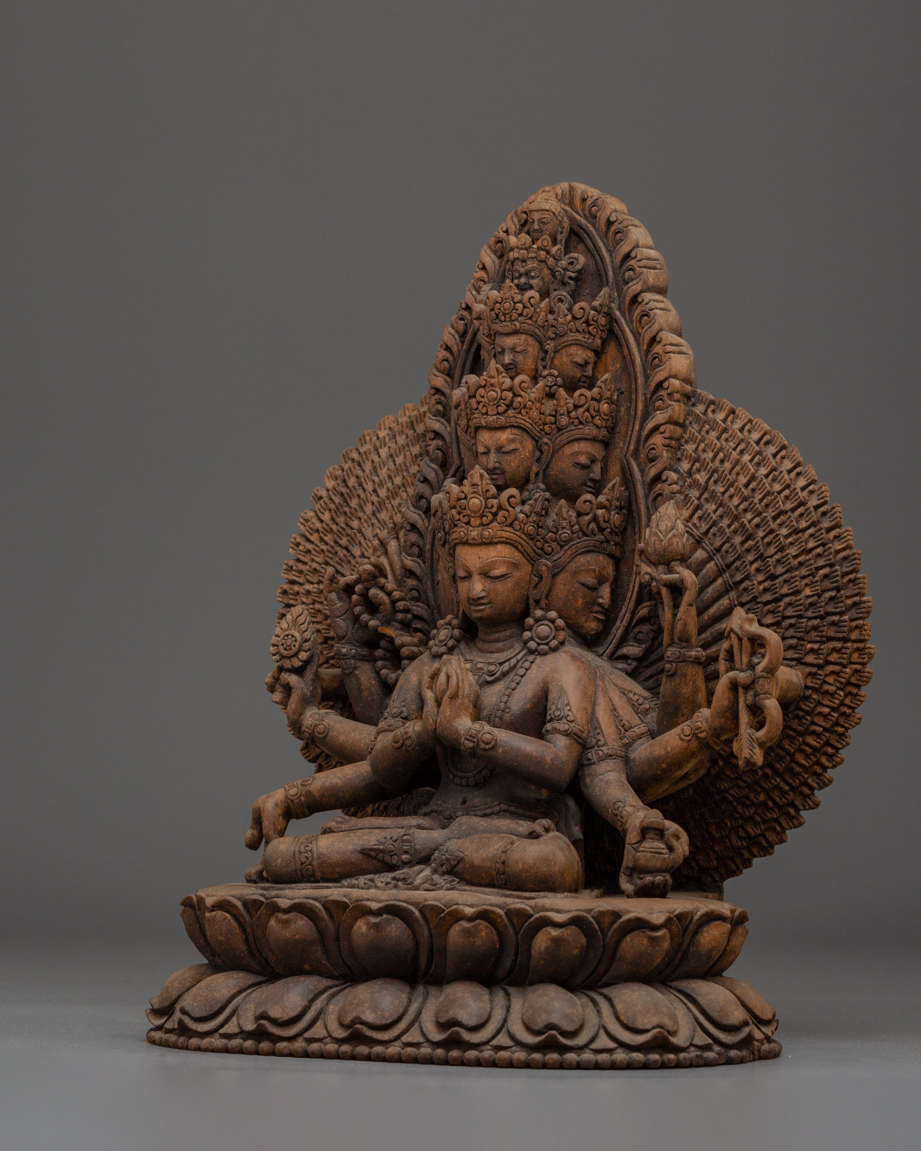 Handmade Seated 1000 Armed Chenrezig Statue | Himalayan Treasure of Nepal