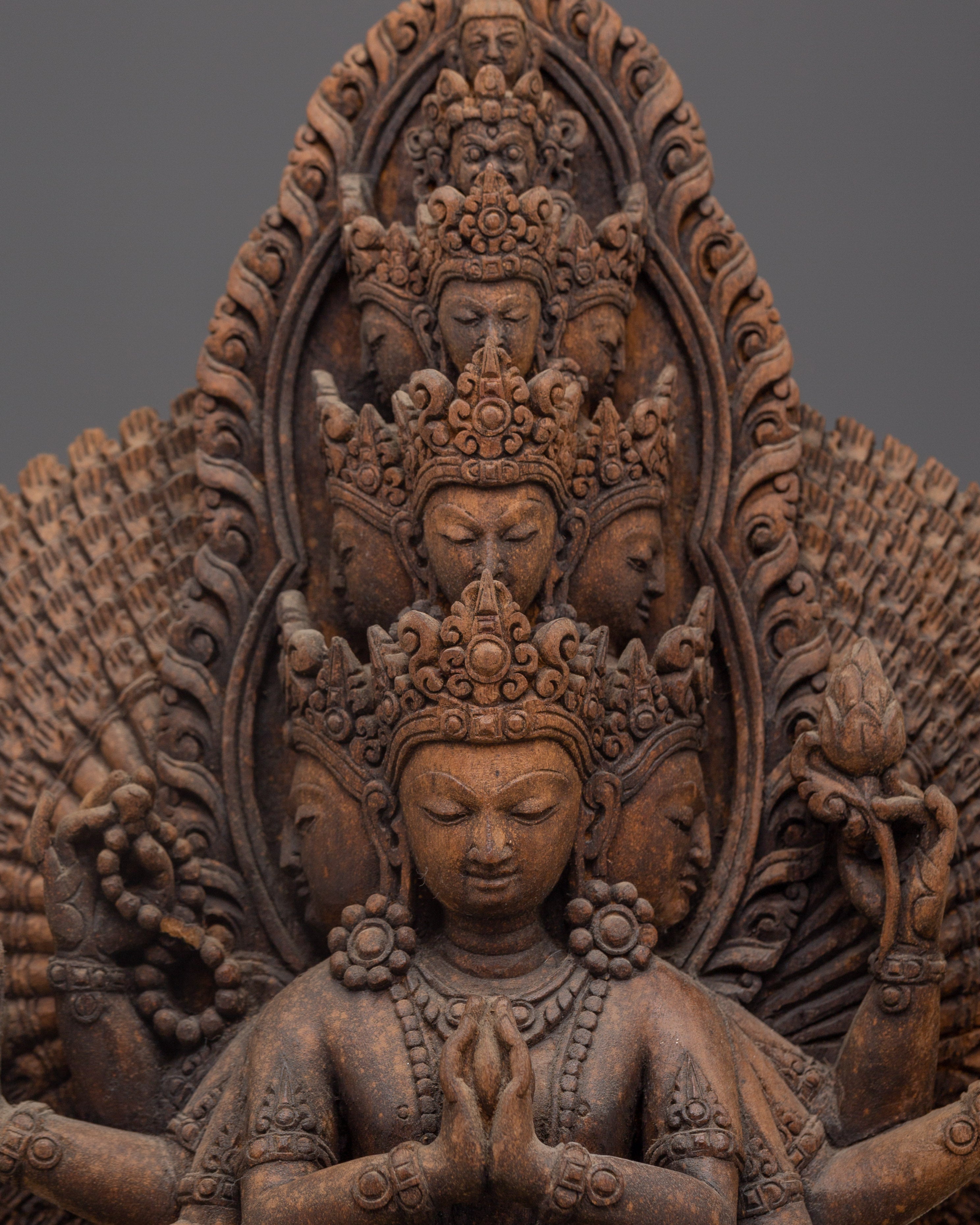 Handmade Seated 1000 Armed Chenrezig Statue | Himalayan Treasure of Nepal