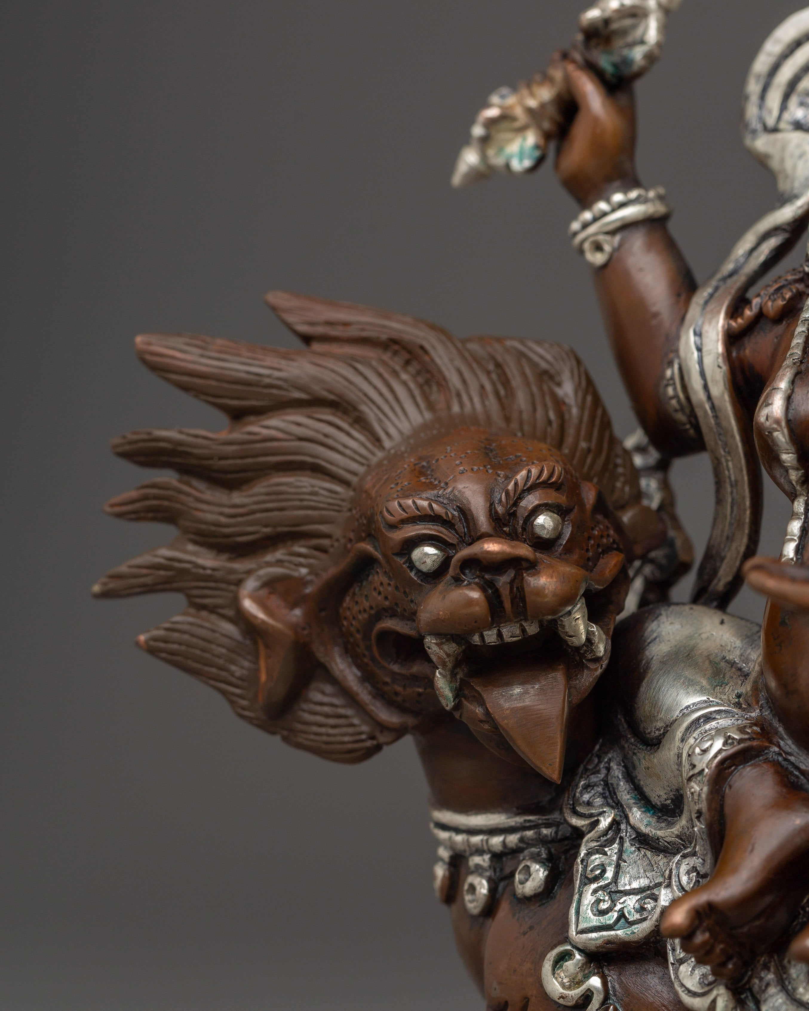 Oxidized Copper Tsheringma Statue | Buddhist Spiritual Protector