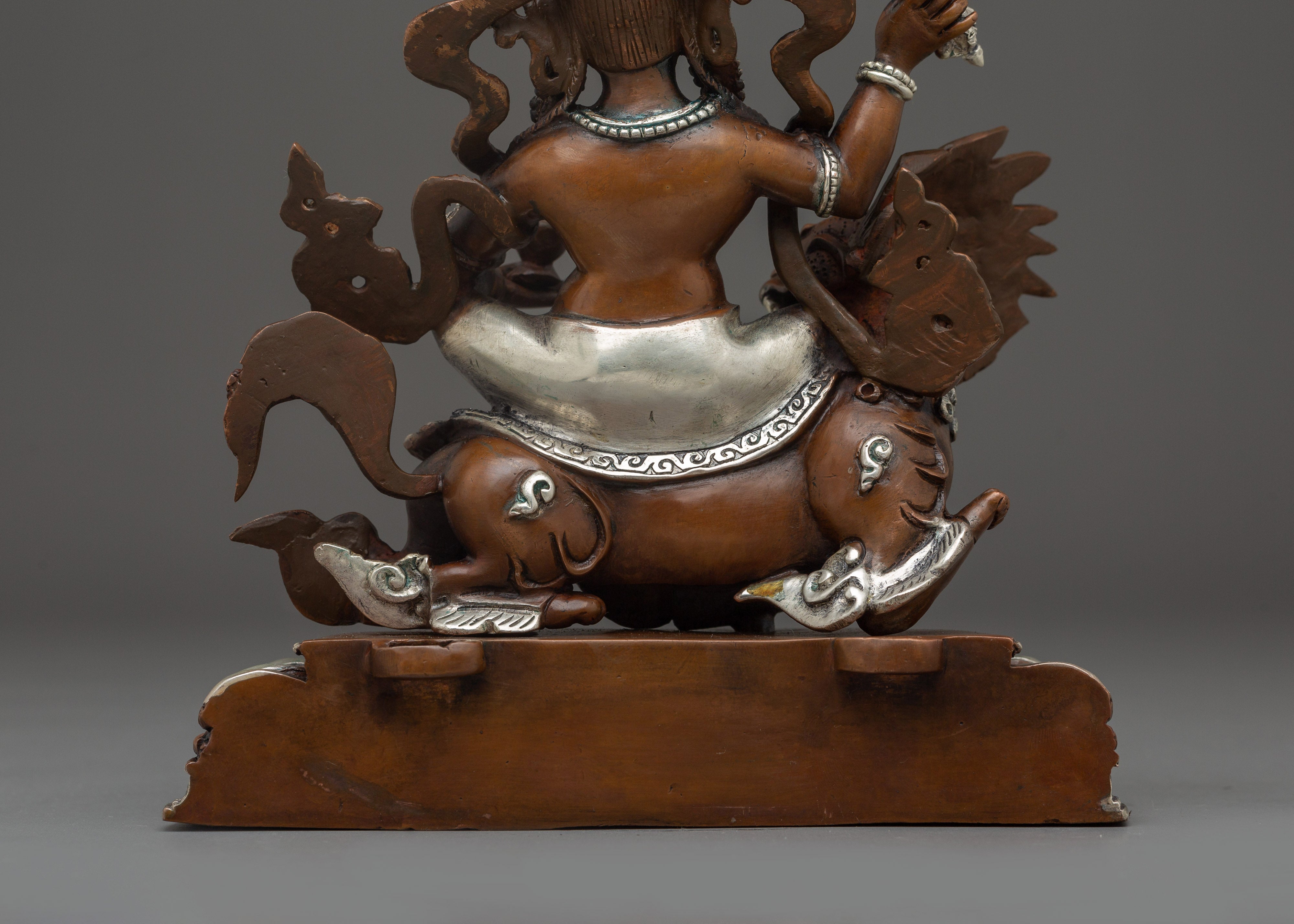 Oxidized Copper Tsheringma Statue | Buddhist Spiritual Protector