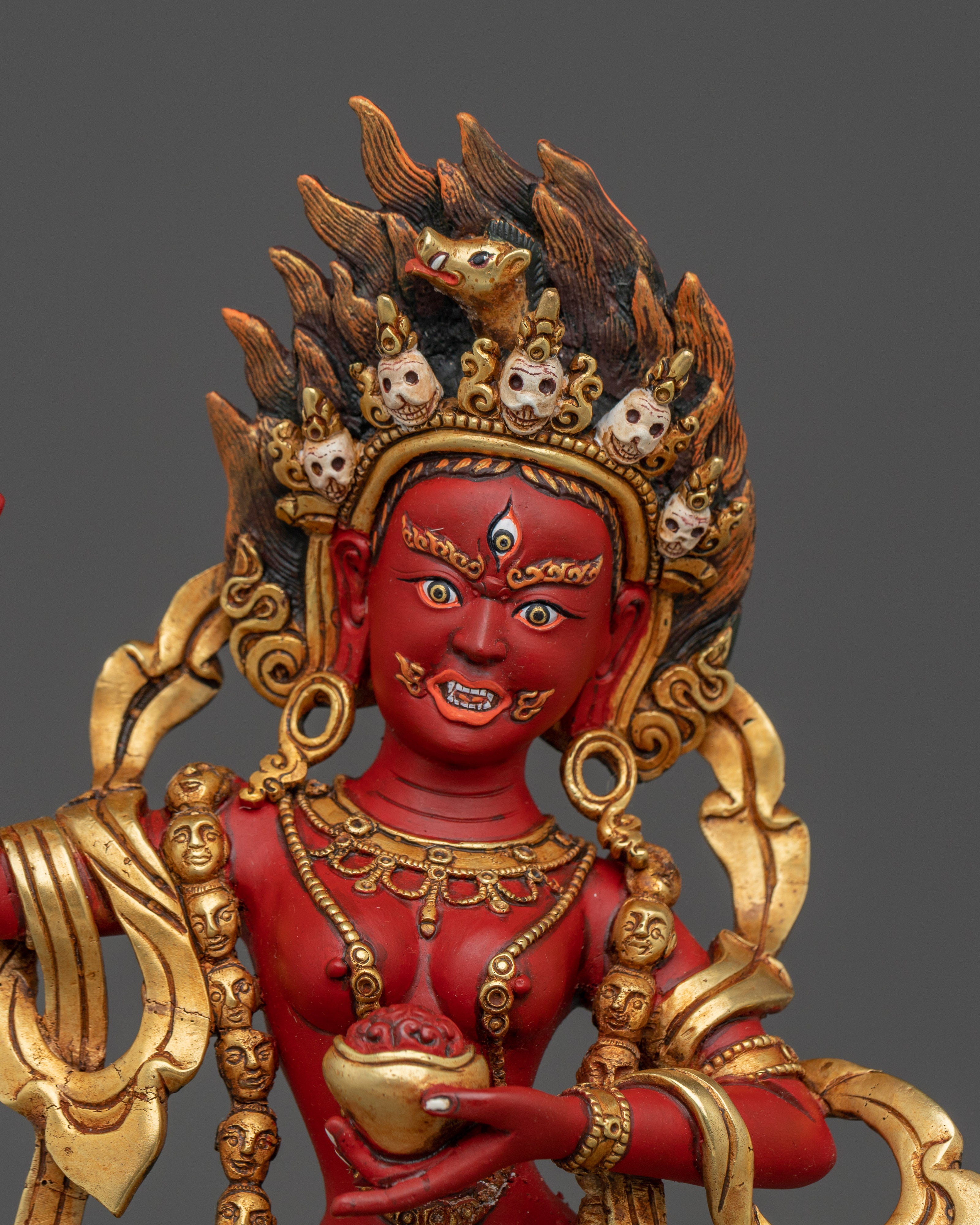 Red Dorje Phagmo Statue: Tibetan Tantric Yogini