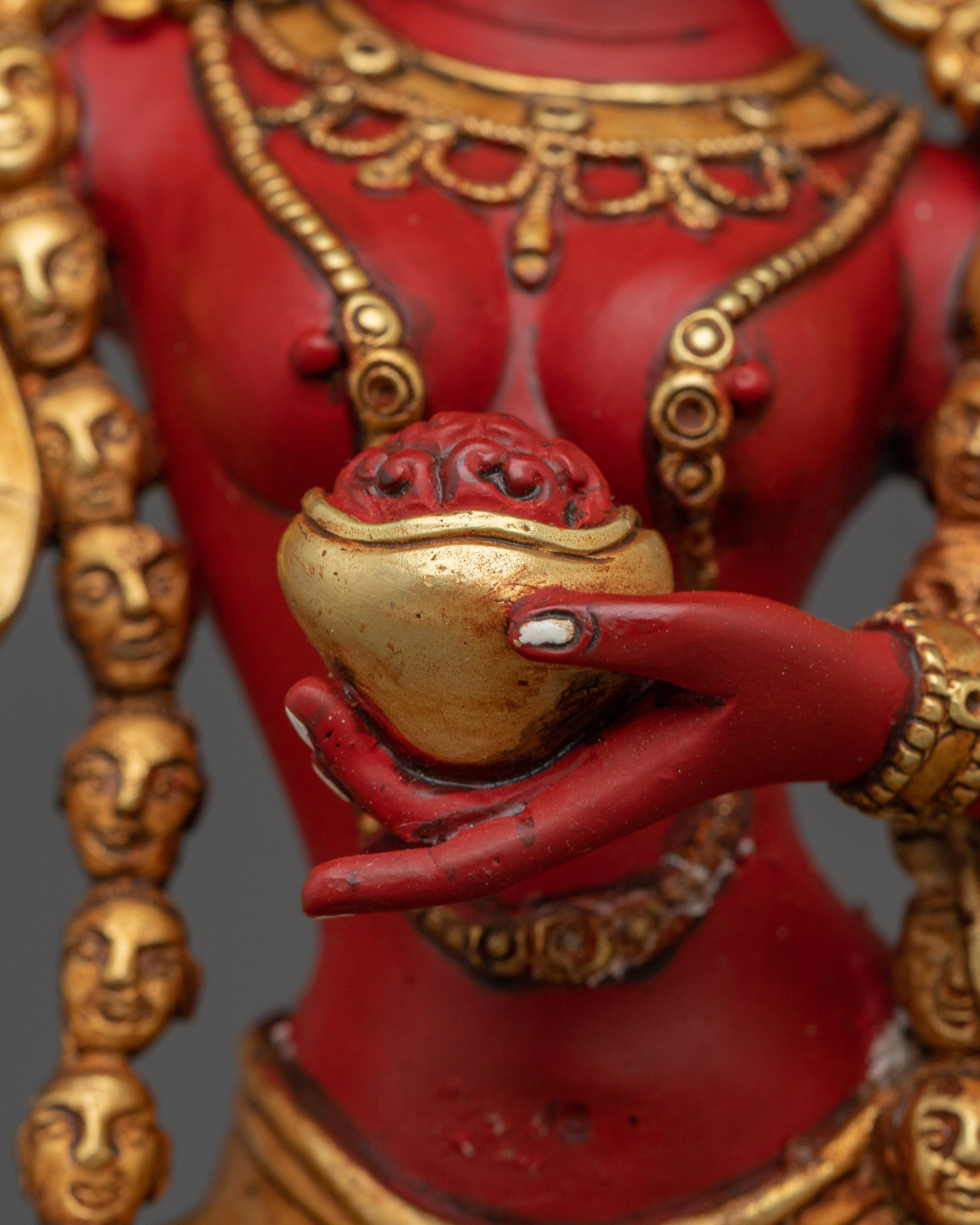 Red Dorje Phagmo Statue: Tibetan Tantric Yogini