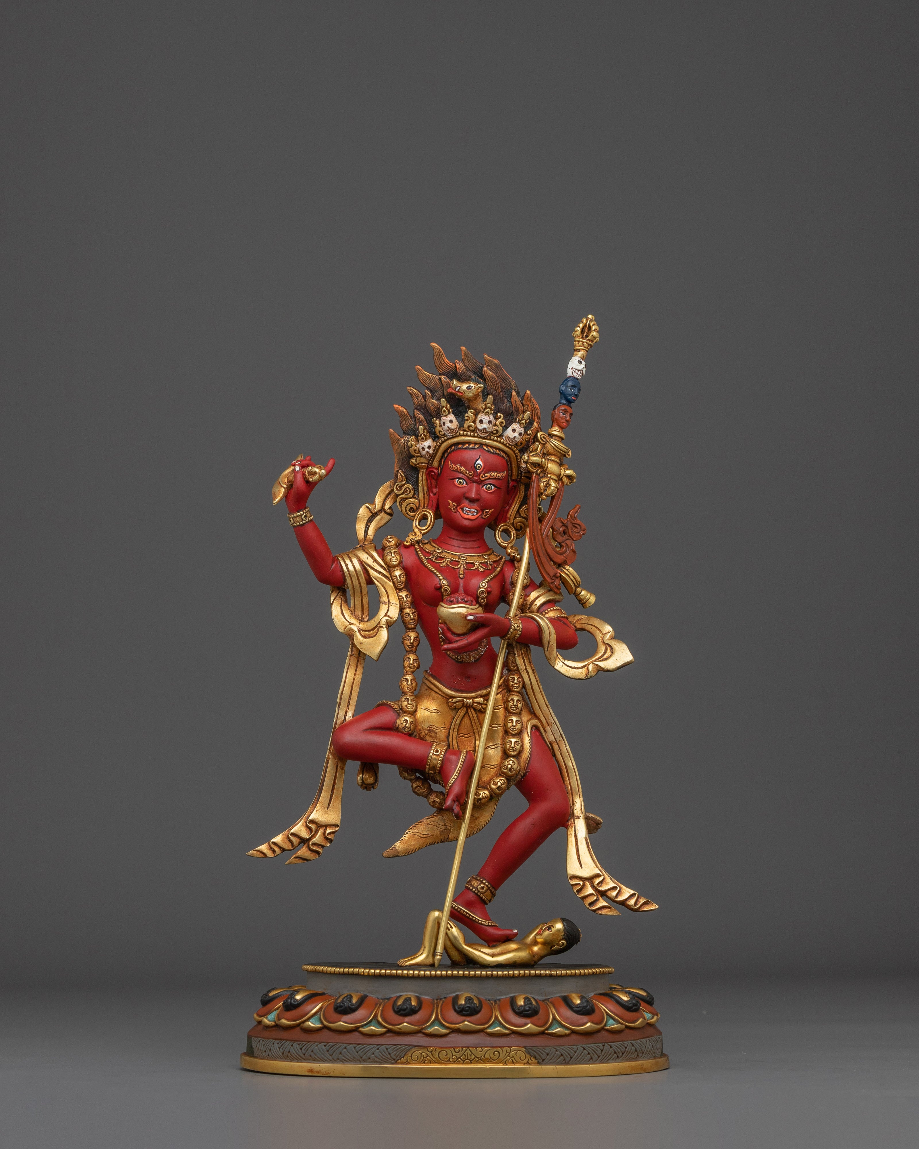 Red Dorje Phagmo Statue: Tibetan Tantric Yogini