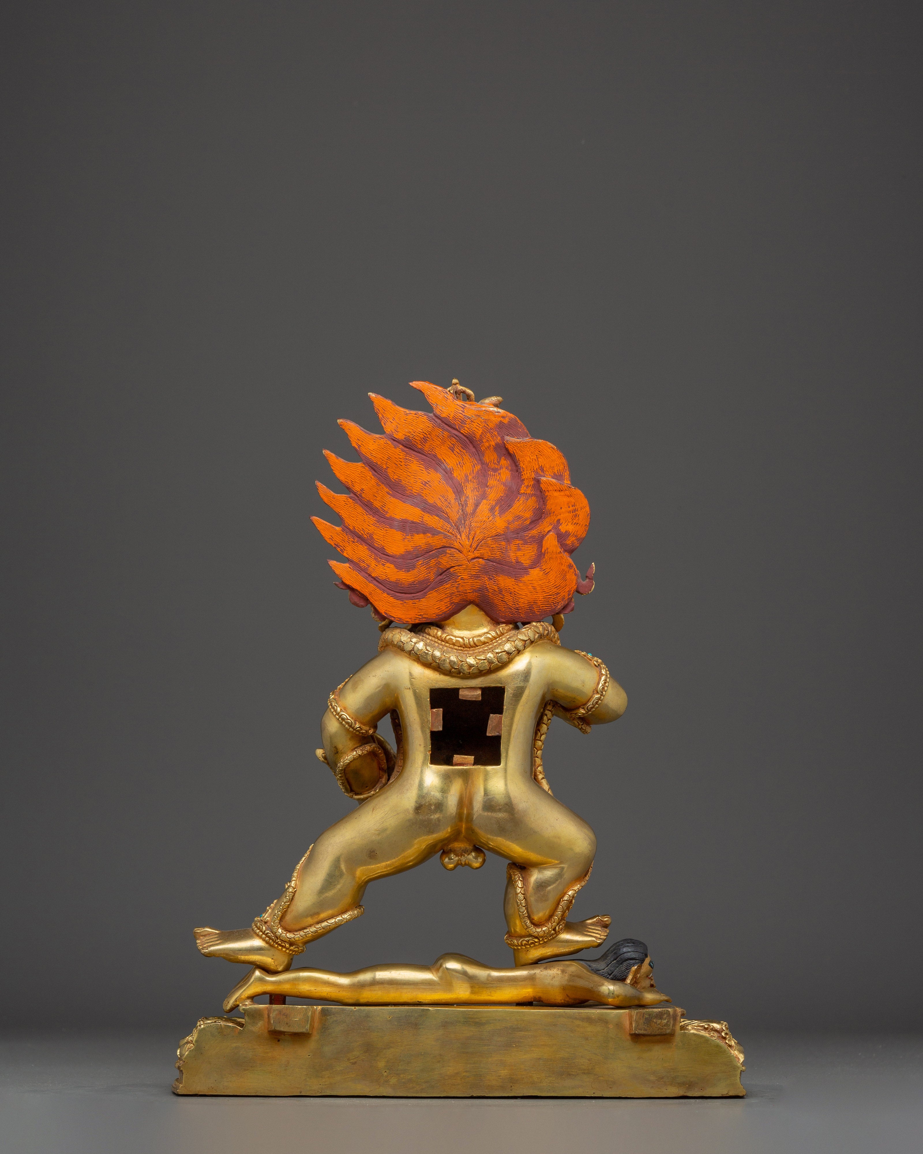 Black Dzambahala 24K Gold Tibetan Wealth Deity Art