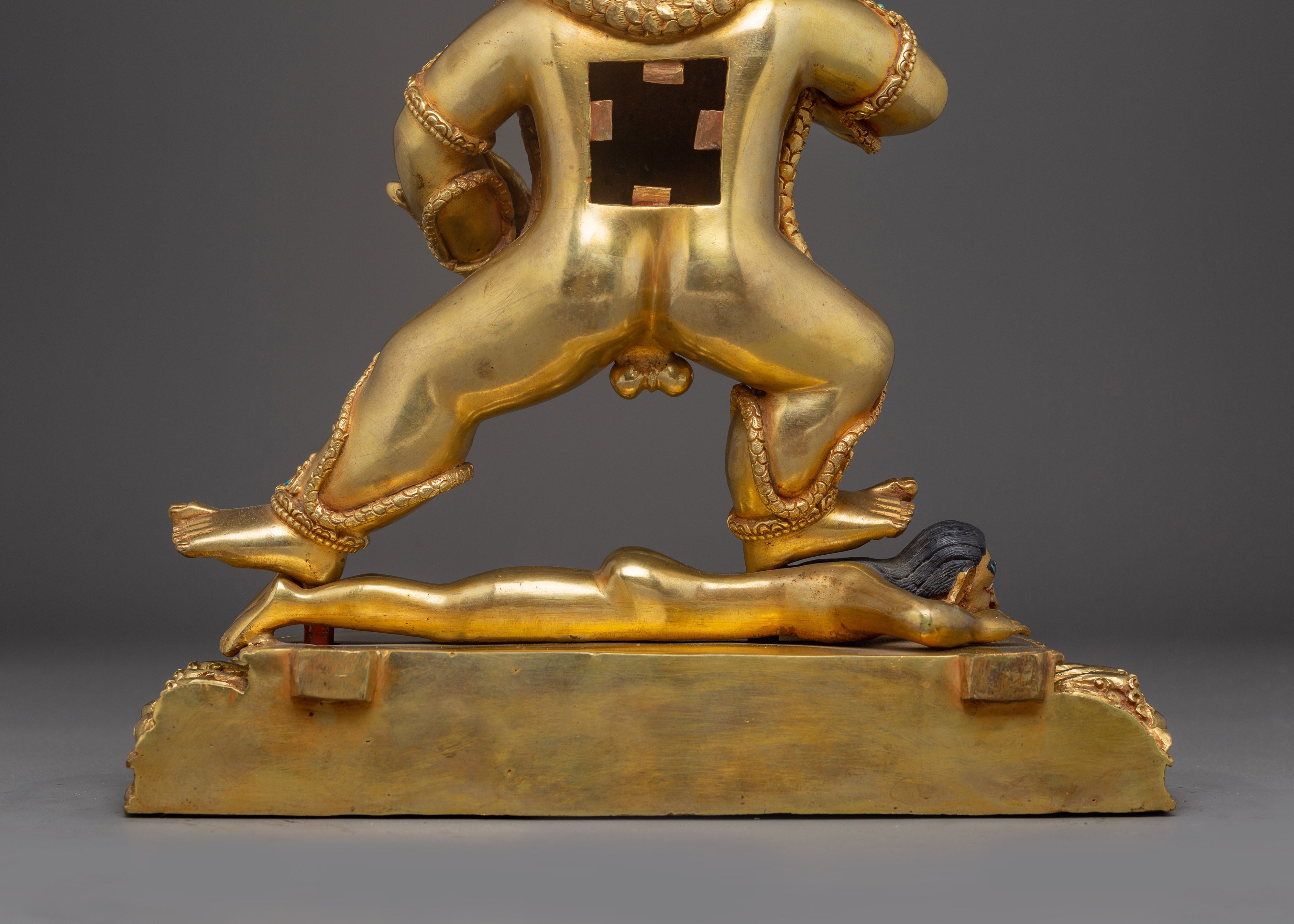 Black Dzambahala 24K Gold Tibetan Wealth Deity Art