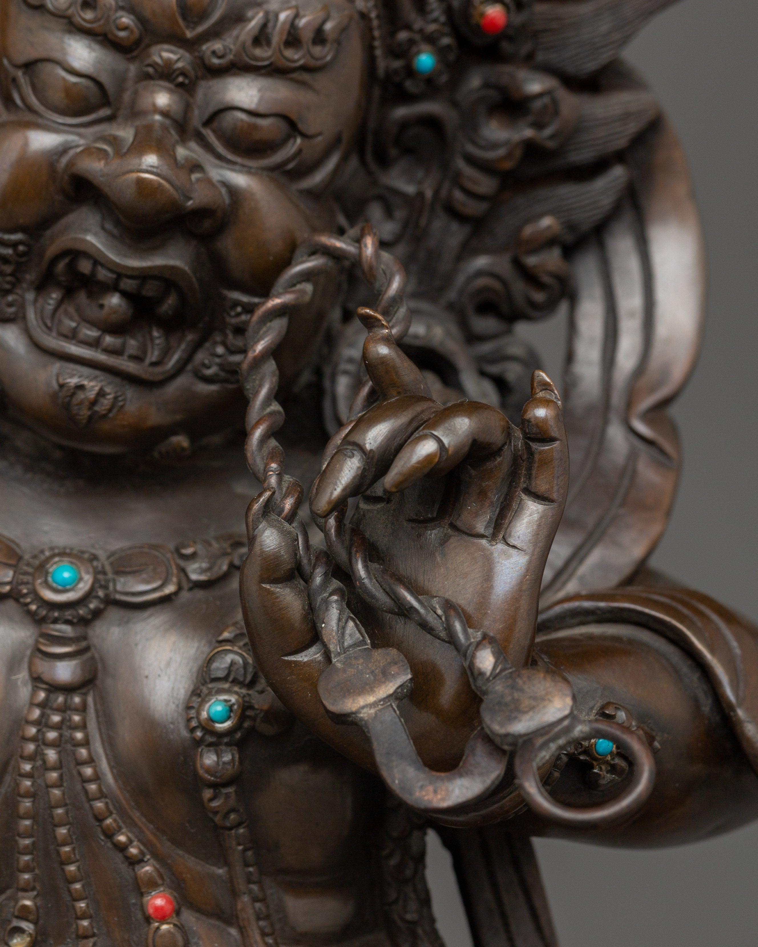 Vajrapani Oxidized Statue: The Dharma Protector