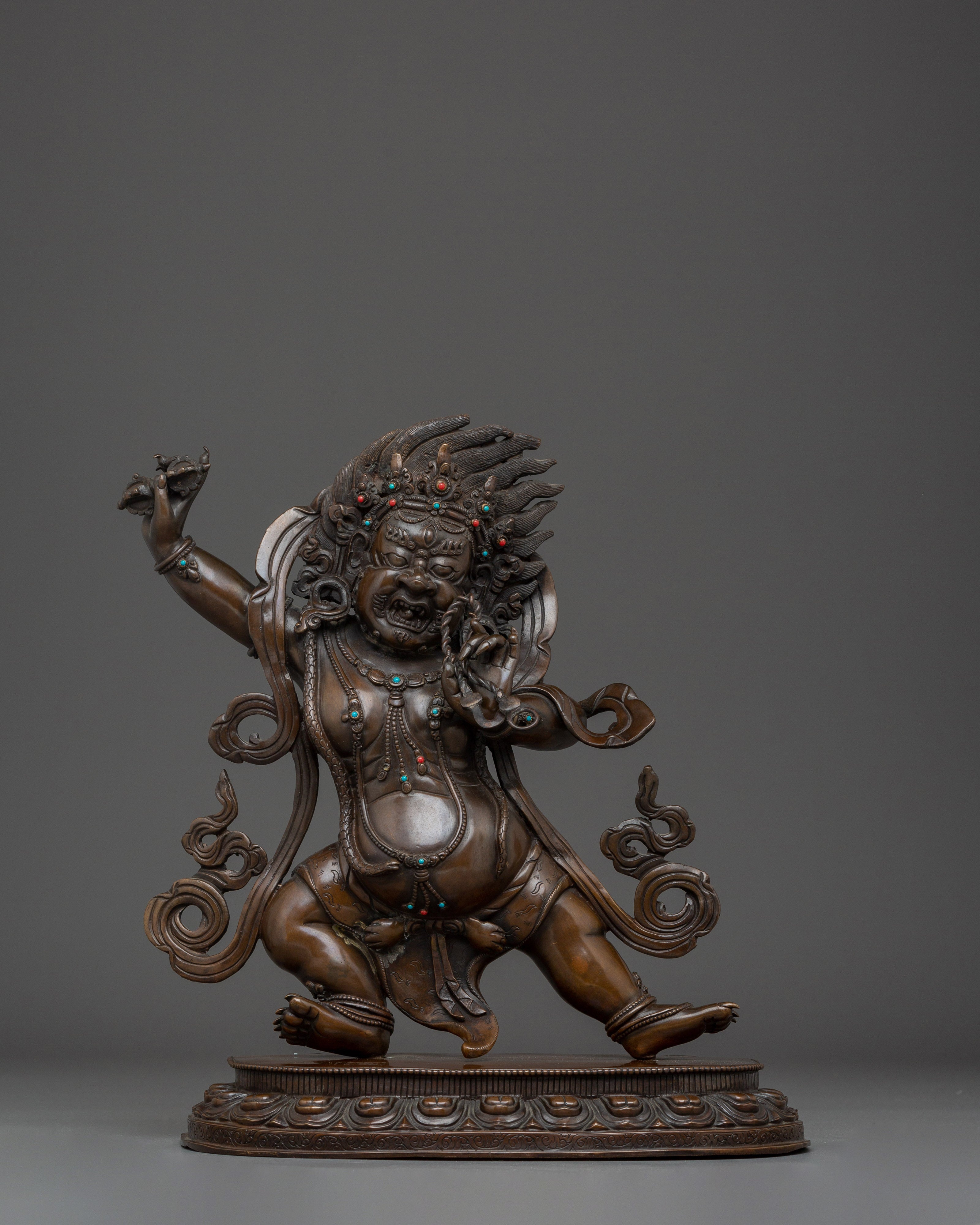 Vajrapani Oxidized Statue: The Dharma Protector