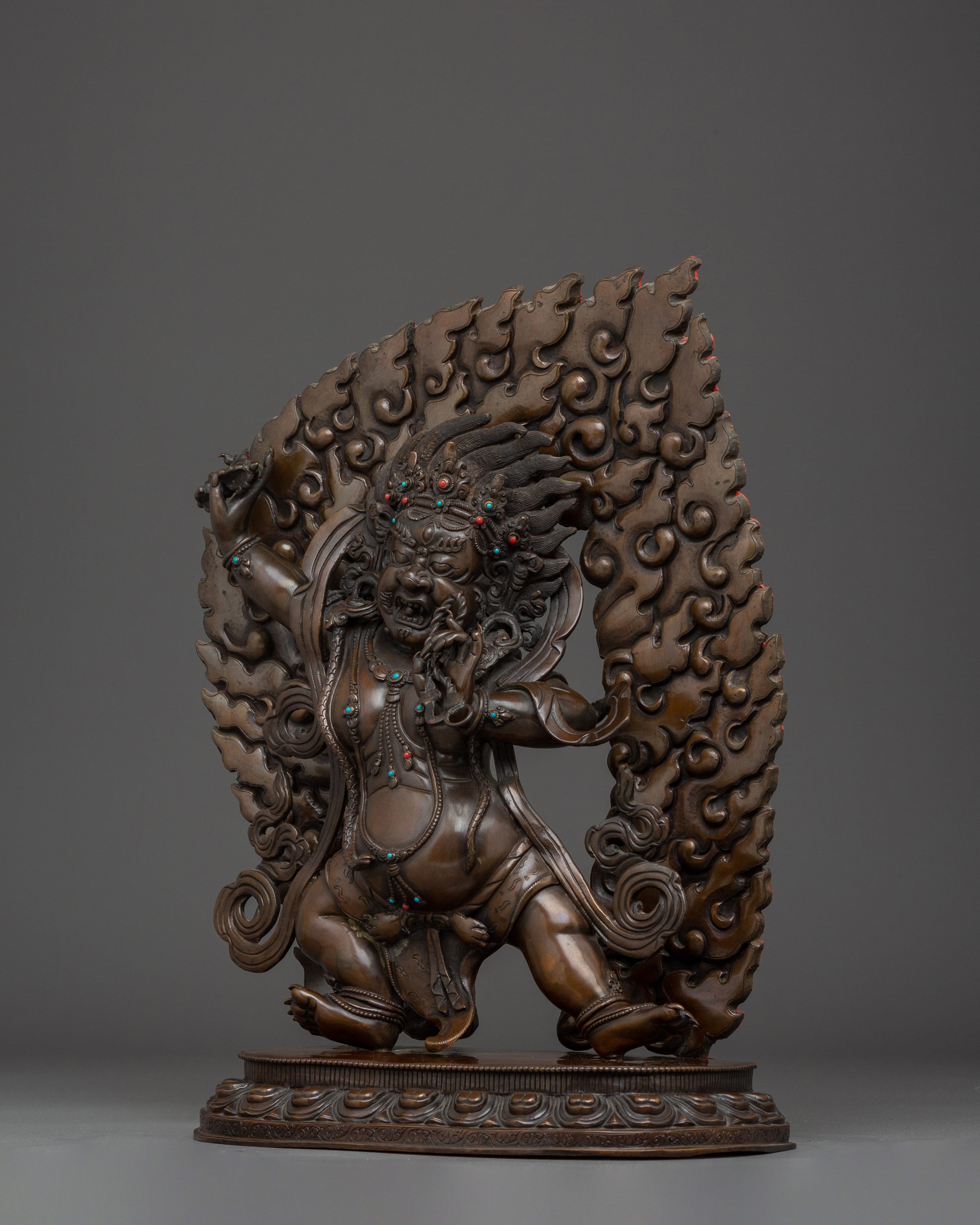Vajrapani Oxidized Statue: The Dharma Protector