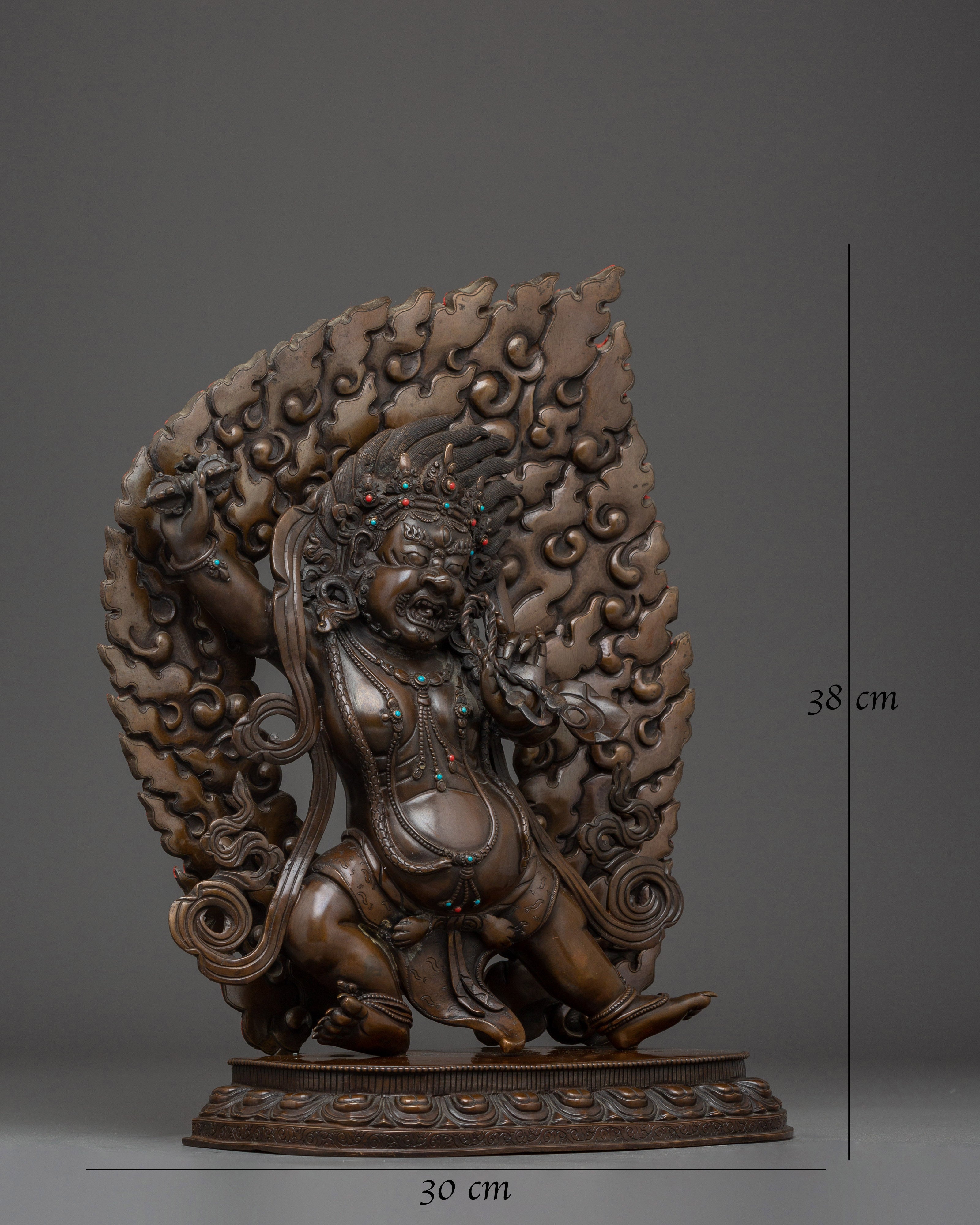 Vajrapani Oxidized Statue: The Dharma Protector