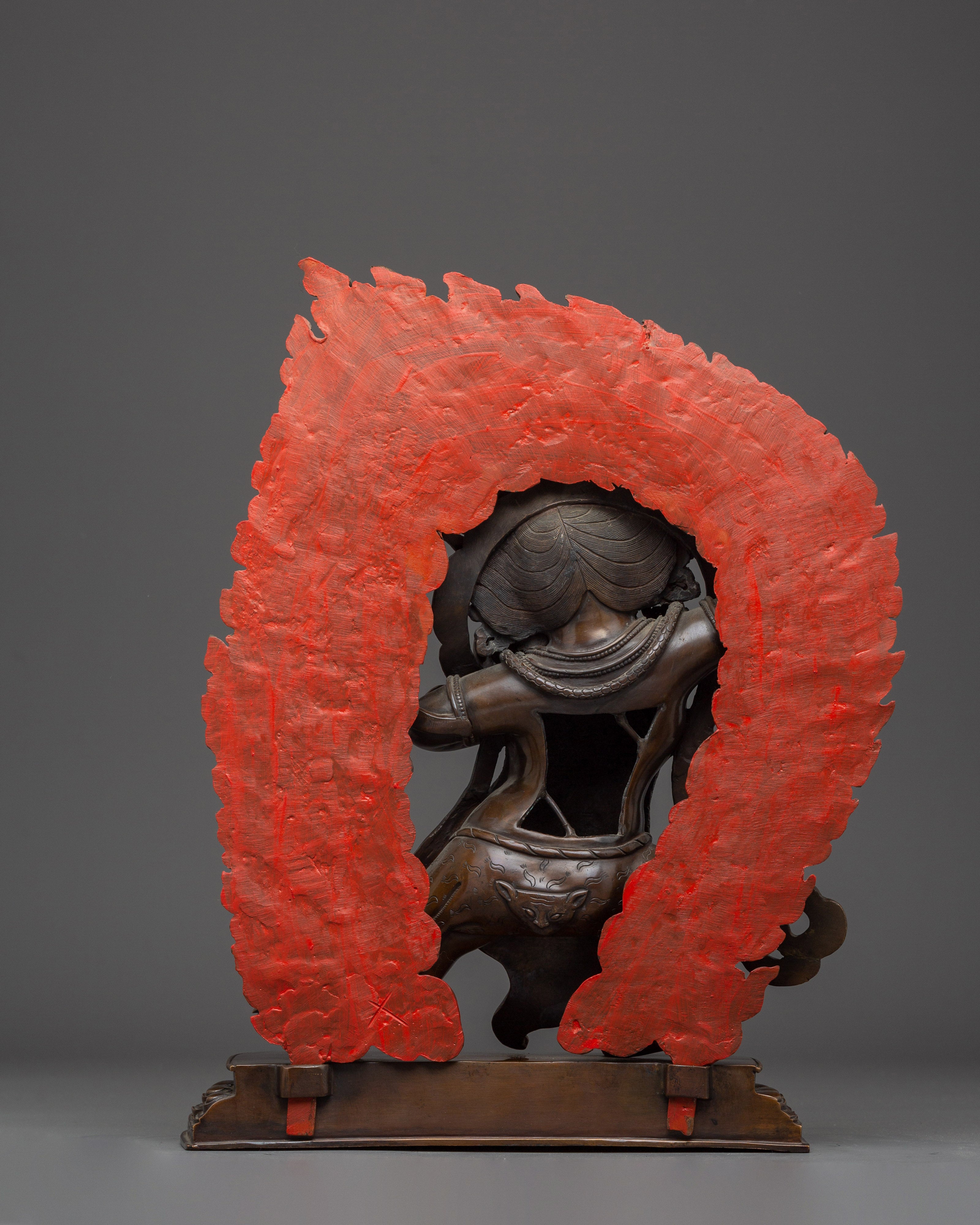 Vajrapani Oxidized Statue: The Dharma Protector