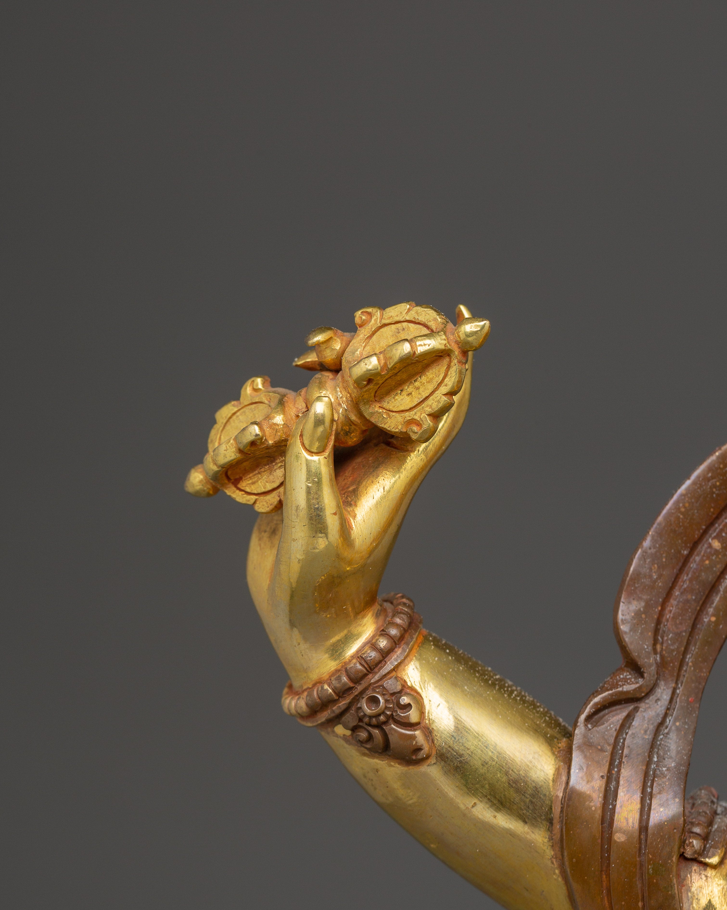 Vajrapani Gold Gilded and Copper Statue | Traditional Sculpture