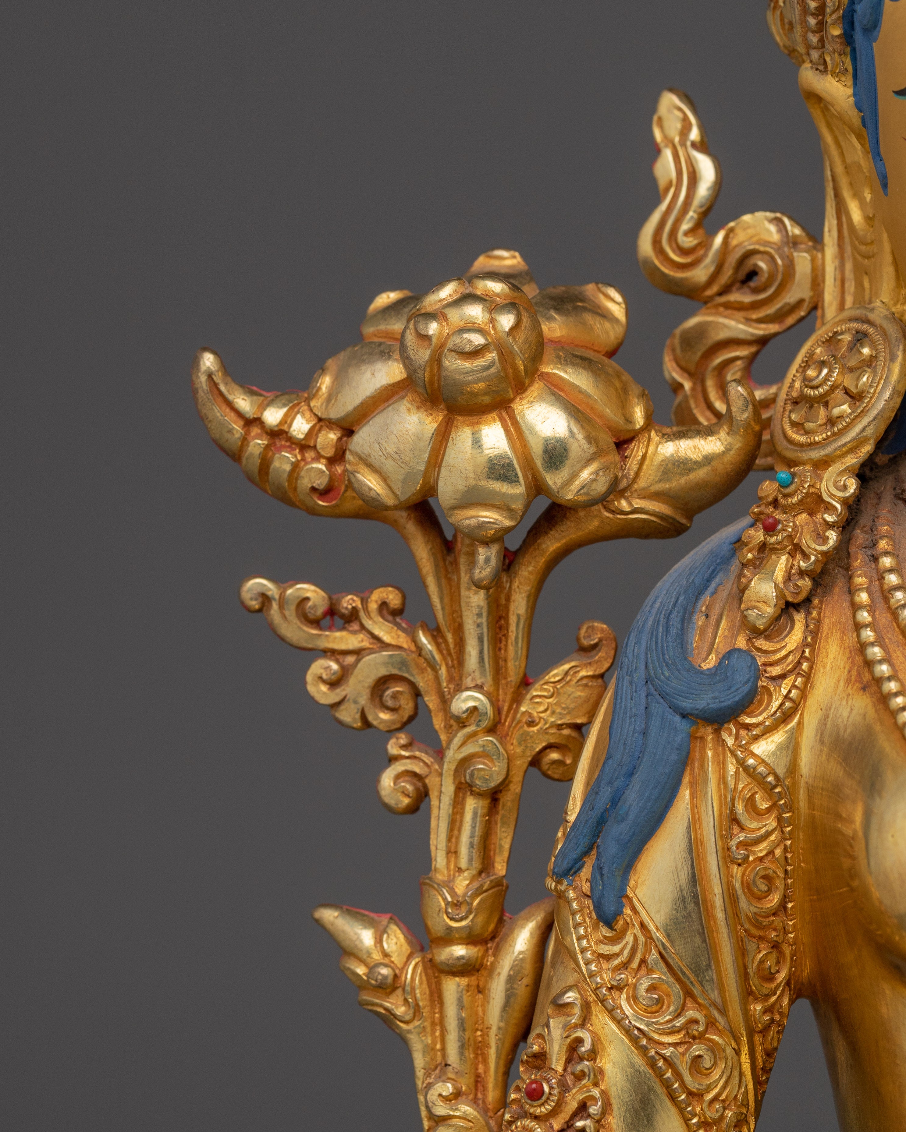 Traditional Golden White Tara Art: Tibetan Healing Deity