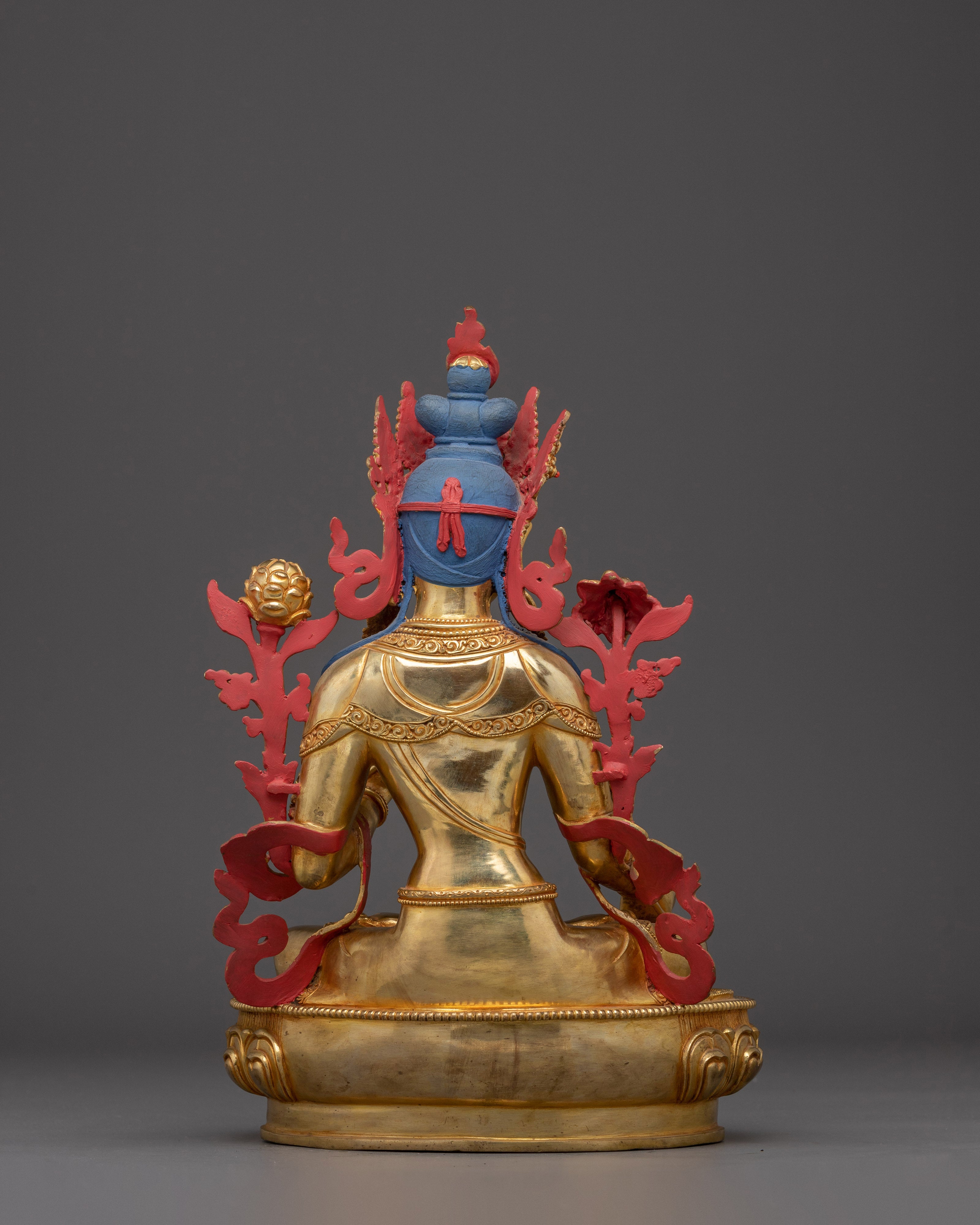 Traditional Golden White Tara Art: Tibetan Healing Deity