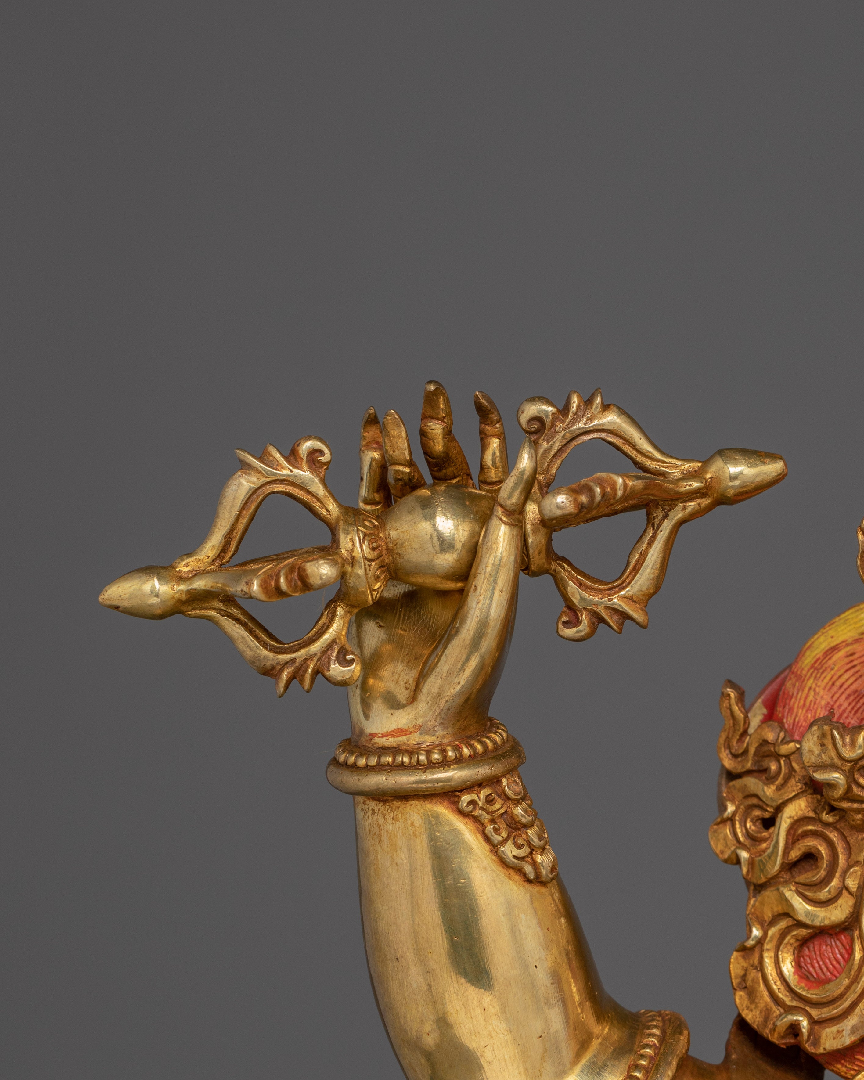 Wrathful Bodhisattva Vajrapani Golden Statue