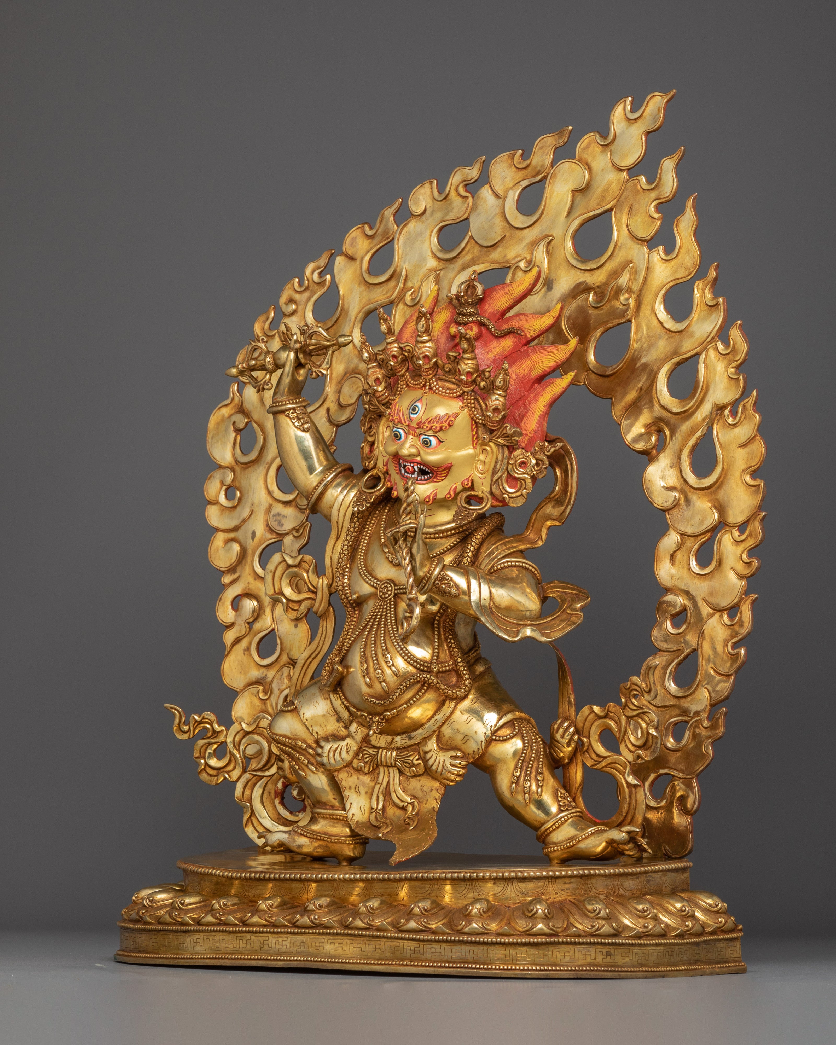 Wrathful Bodhisattva Vajrapani Golden Statue