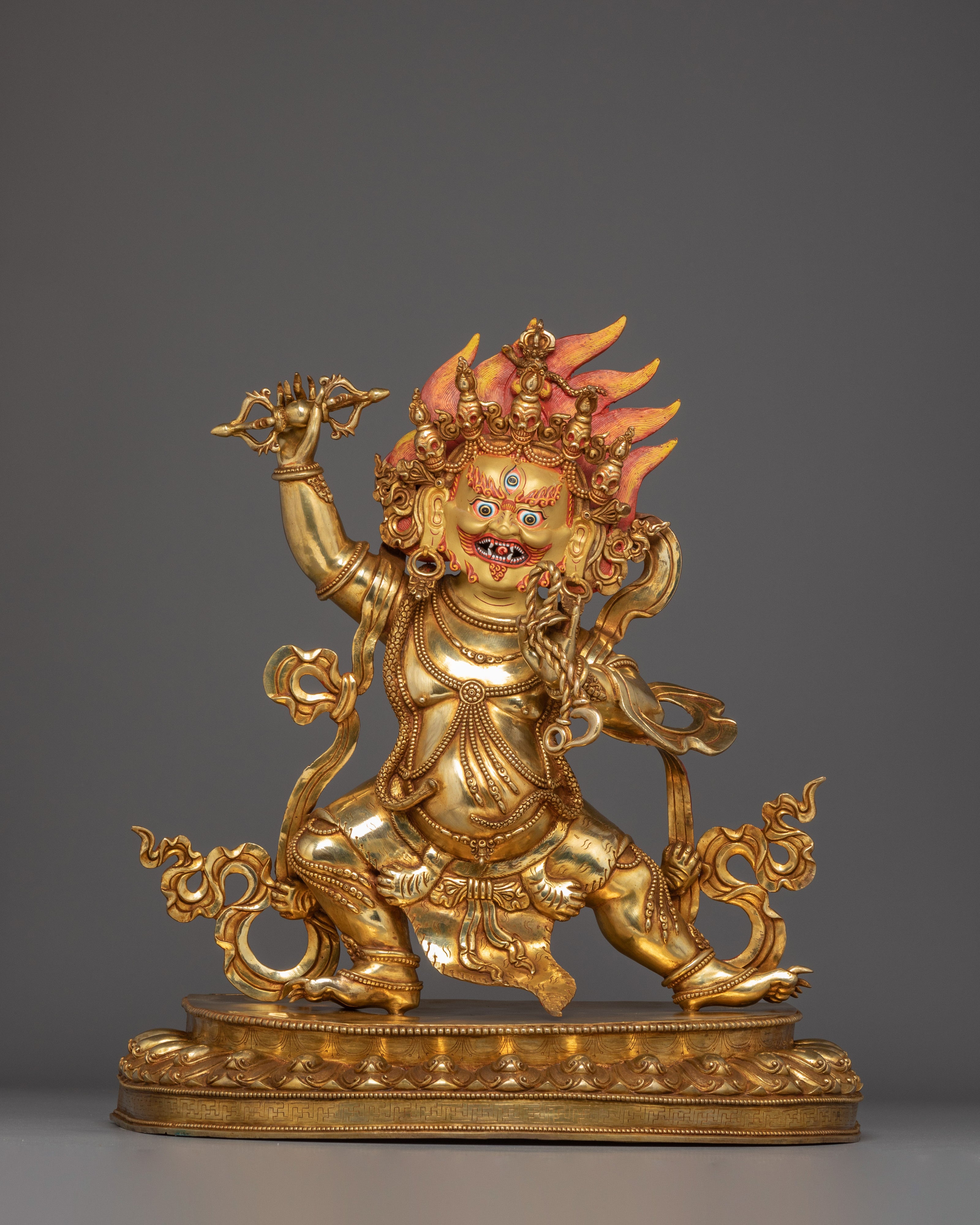 Wrathful Bodhisattva Vajrapani Golden Statue