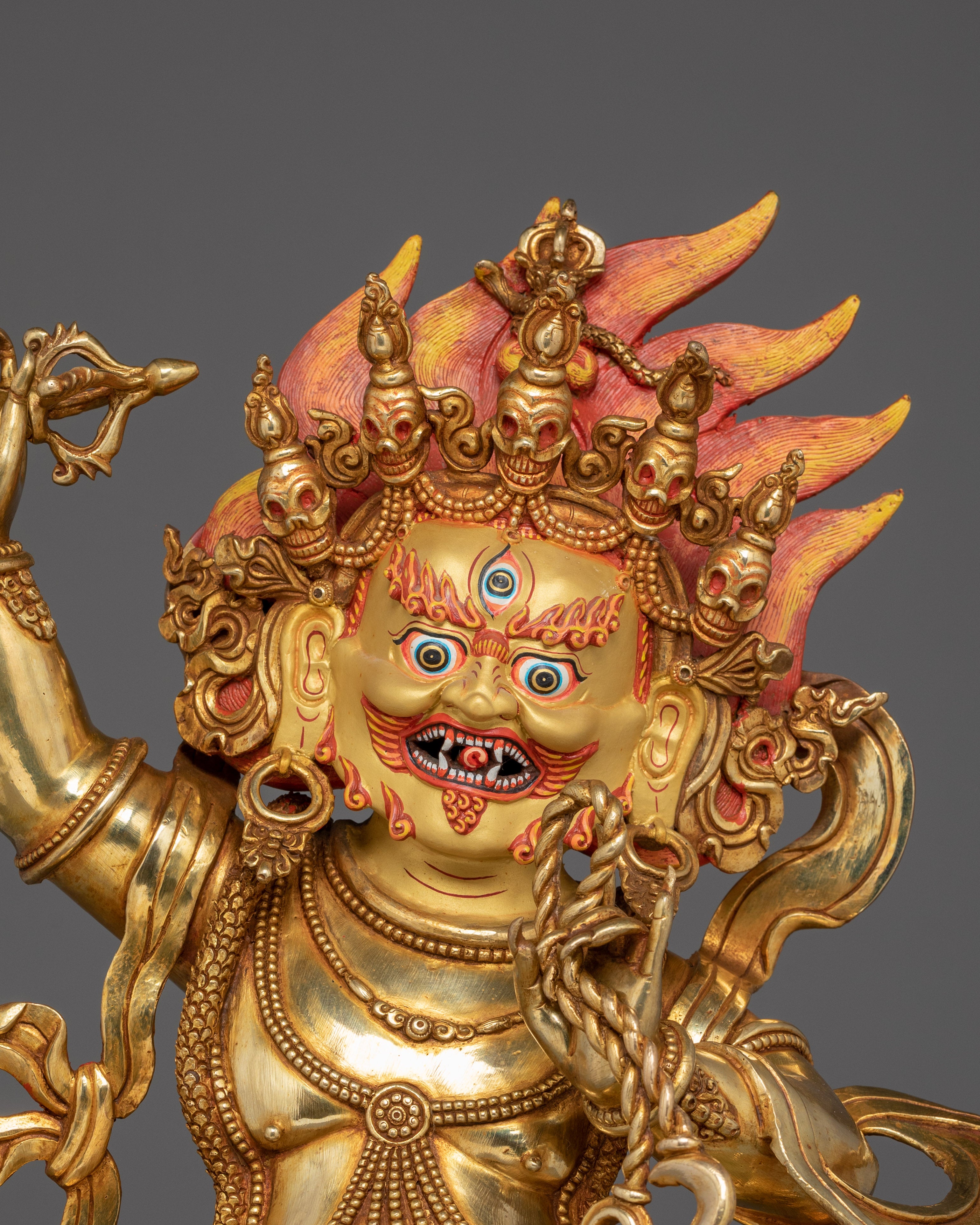 Wrathful Bodhisattva Vajrapani Golden Statue