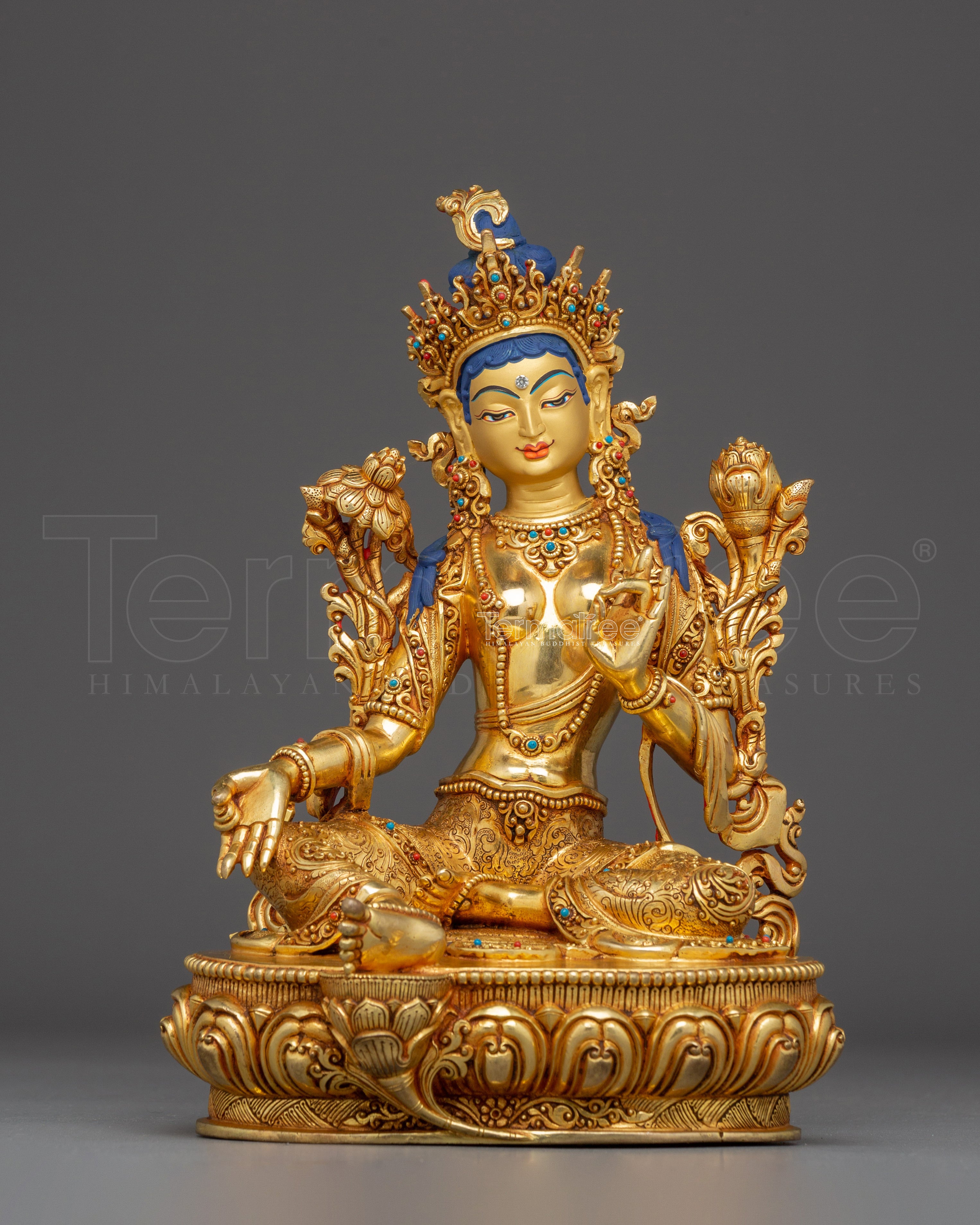 10.2 Inch Green Tara Handmade Statue | Mother of All Buddhas