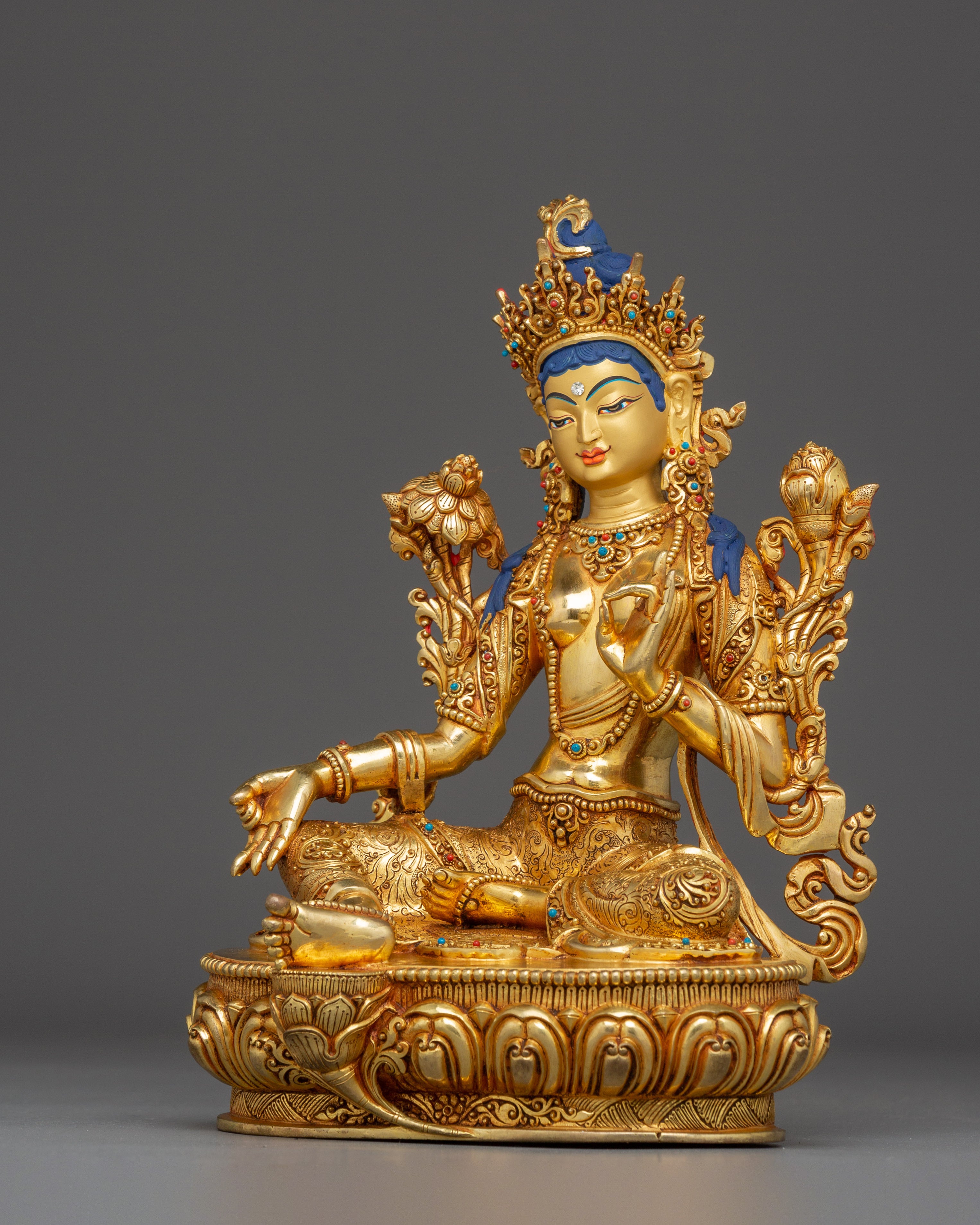 10.2 Inch Green Tara Handmade Statue | Mother of All Buddhas