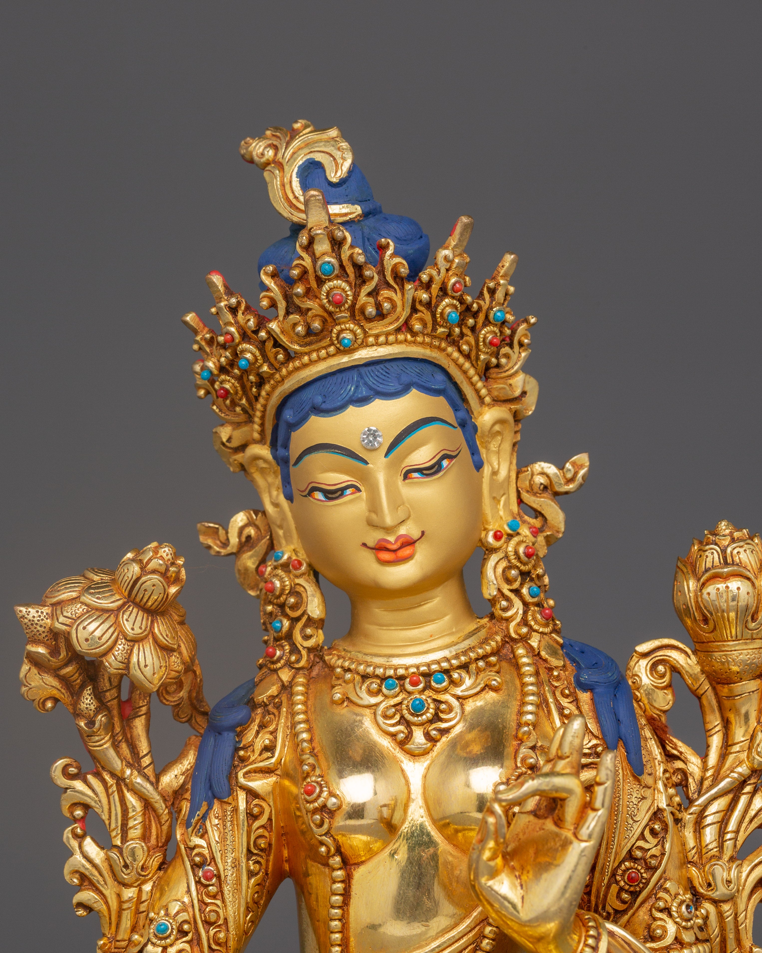 10.2 Inch Green Tara Handmade Statue | Mother of All Buddhas