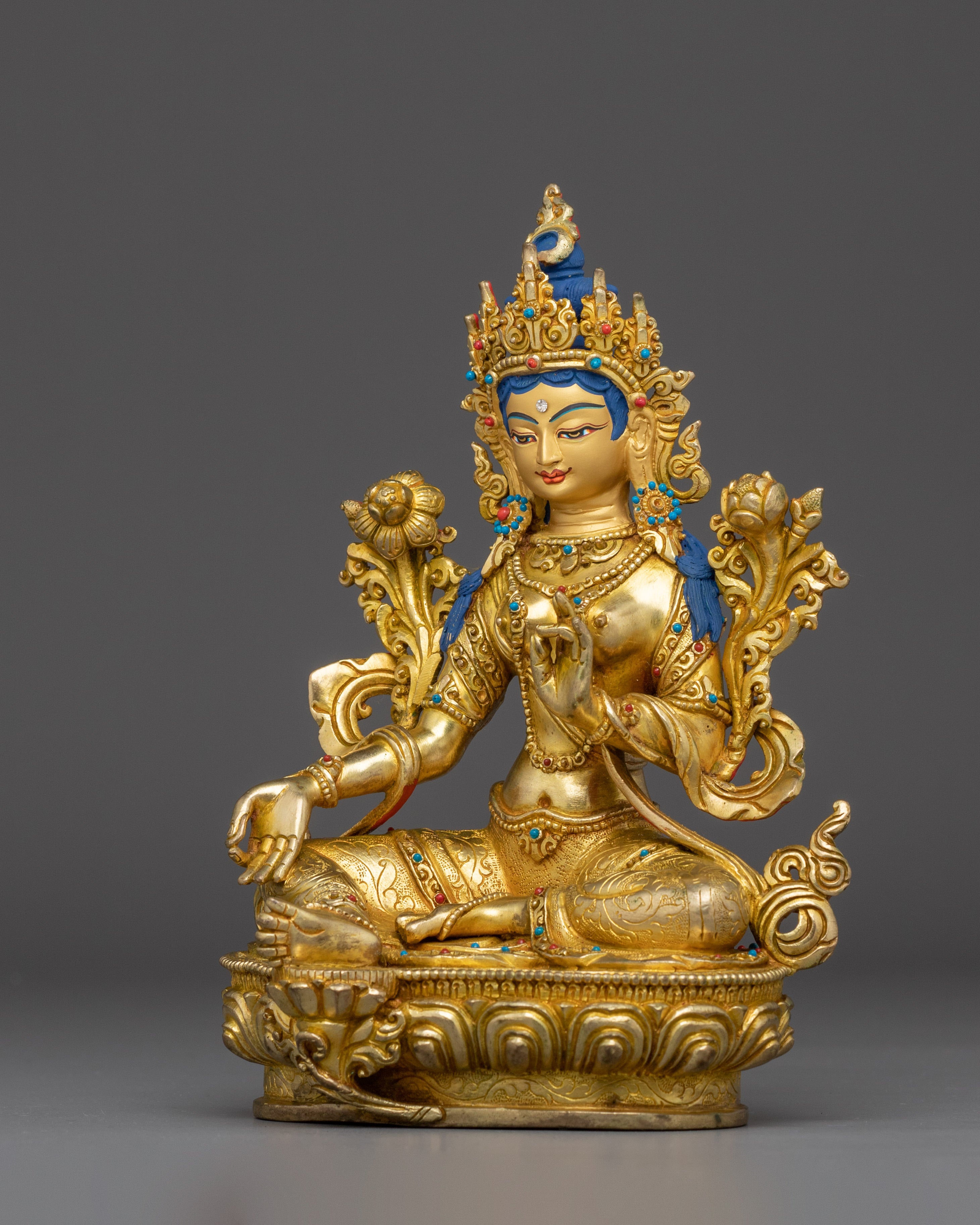 8.7 Inch Green Tara Handmade Statue | Mother of Liberation