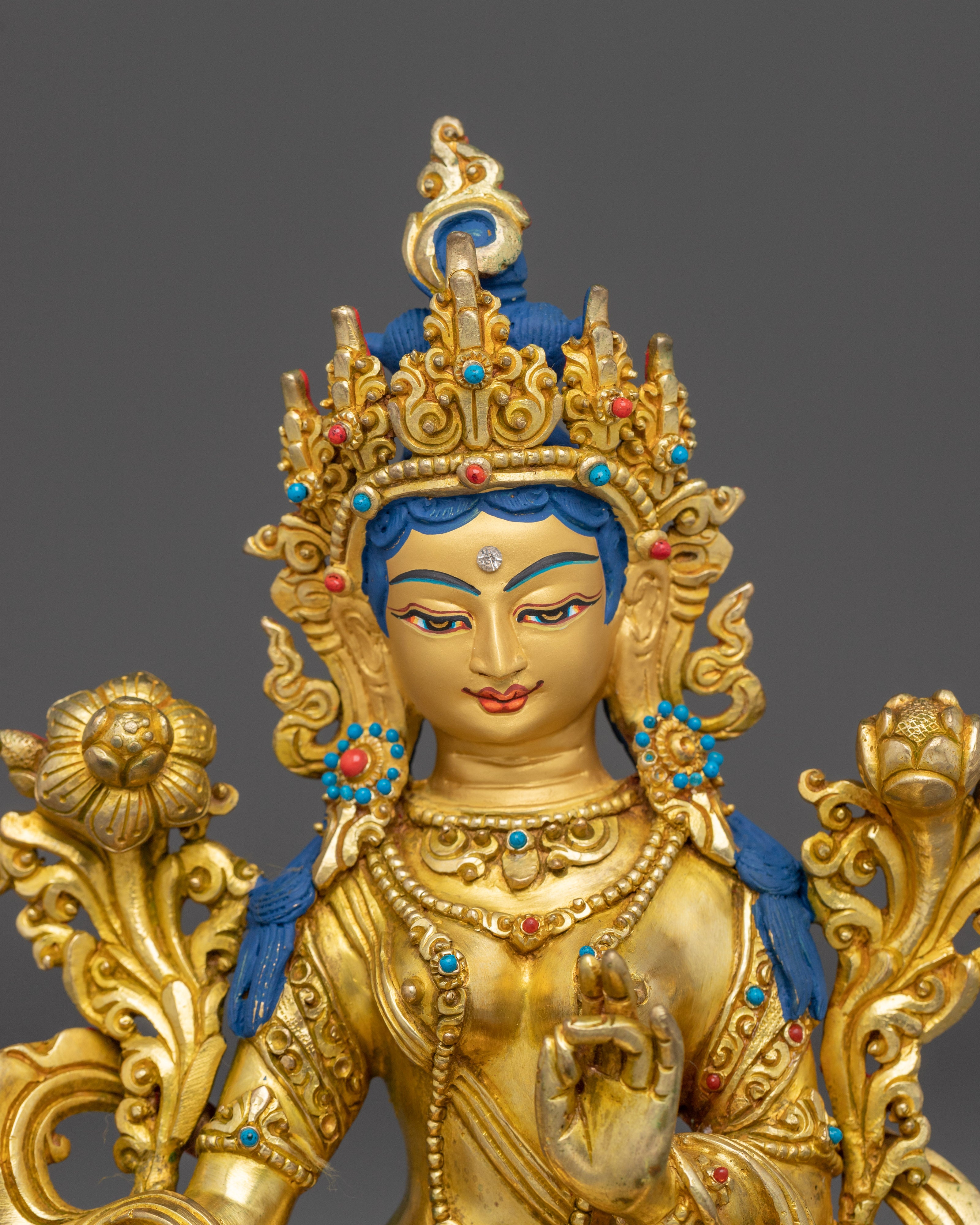 8.7 Inch Green Tara Handmade Statue | Mother of Liberation