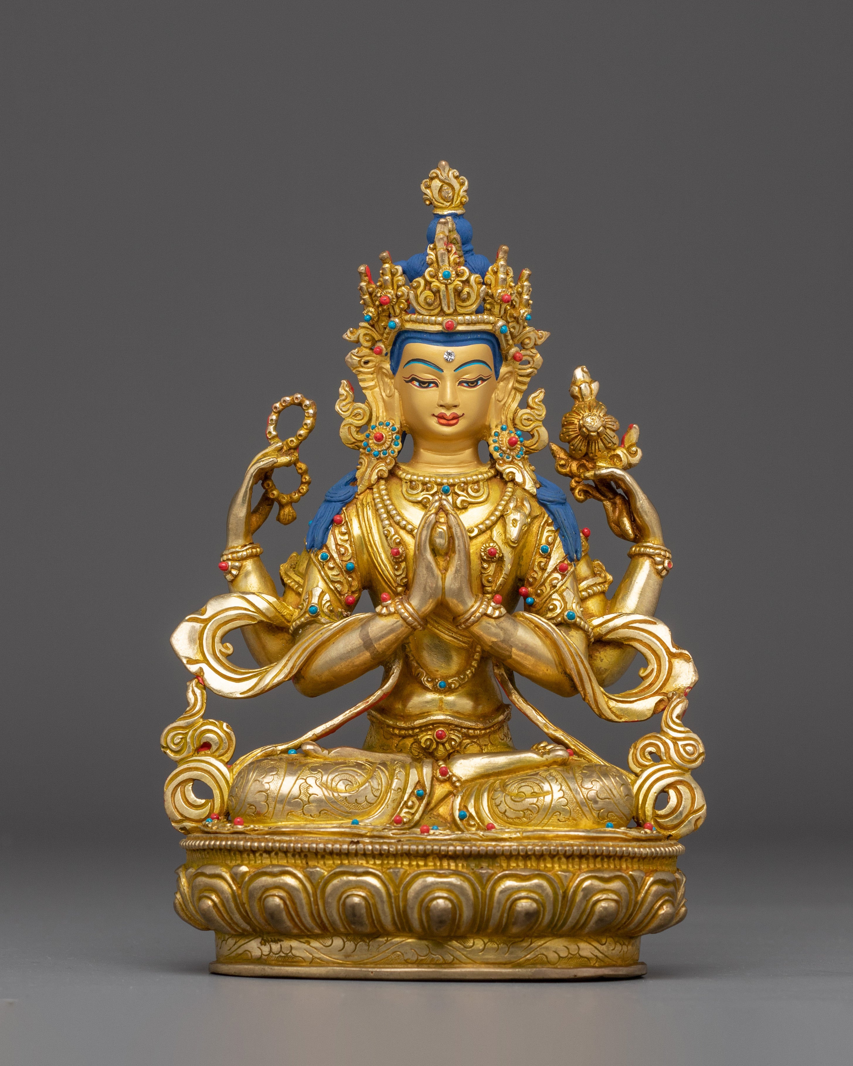 Compassion Lord Four-Armed Chenrezig Statue