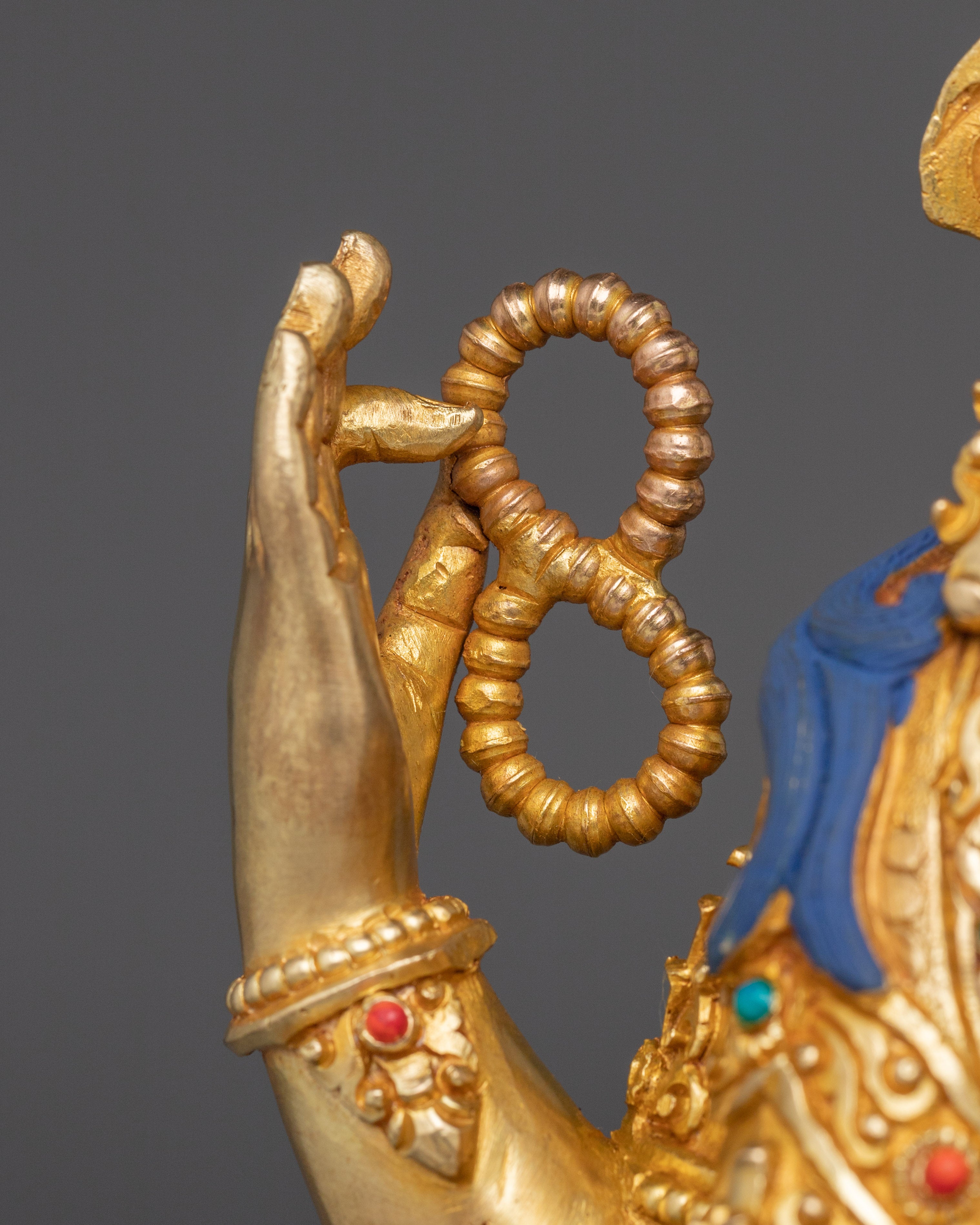 12.4 Inch Golden Chenrezig Statue | Bodhisattva of Wisdom