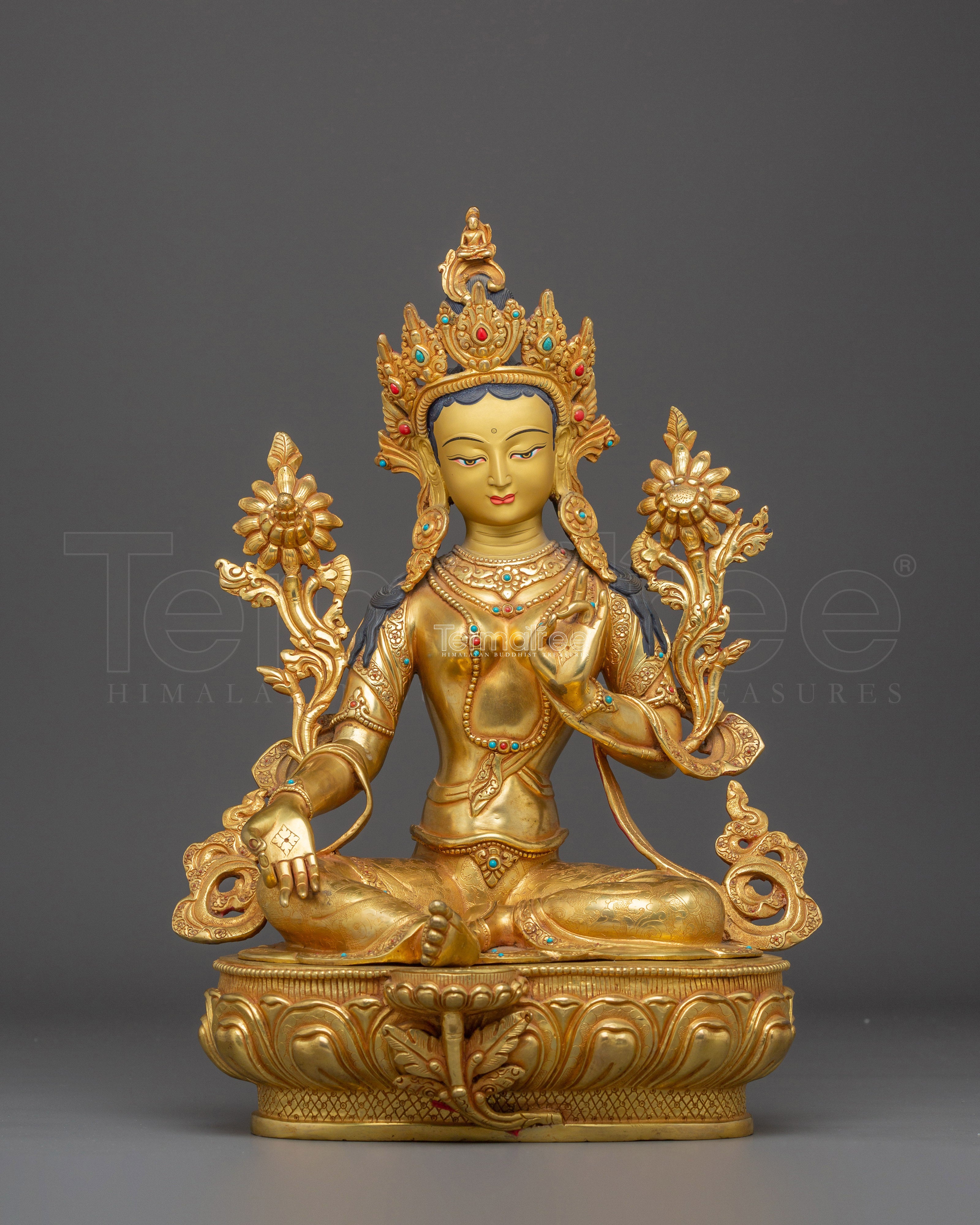 Lotus Seated Green Tara | Himalayan Icon of Wisdom