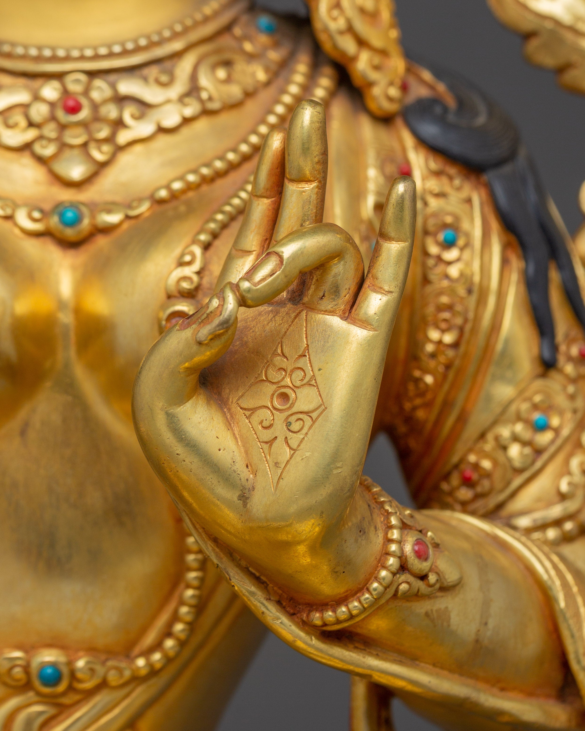 Enlightened Green Tara Icon | Himalayan Nepali Statue