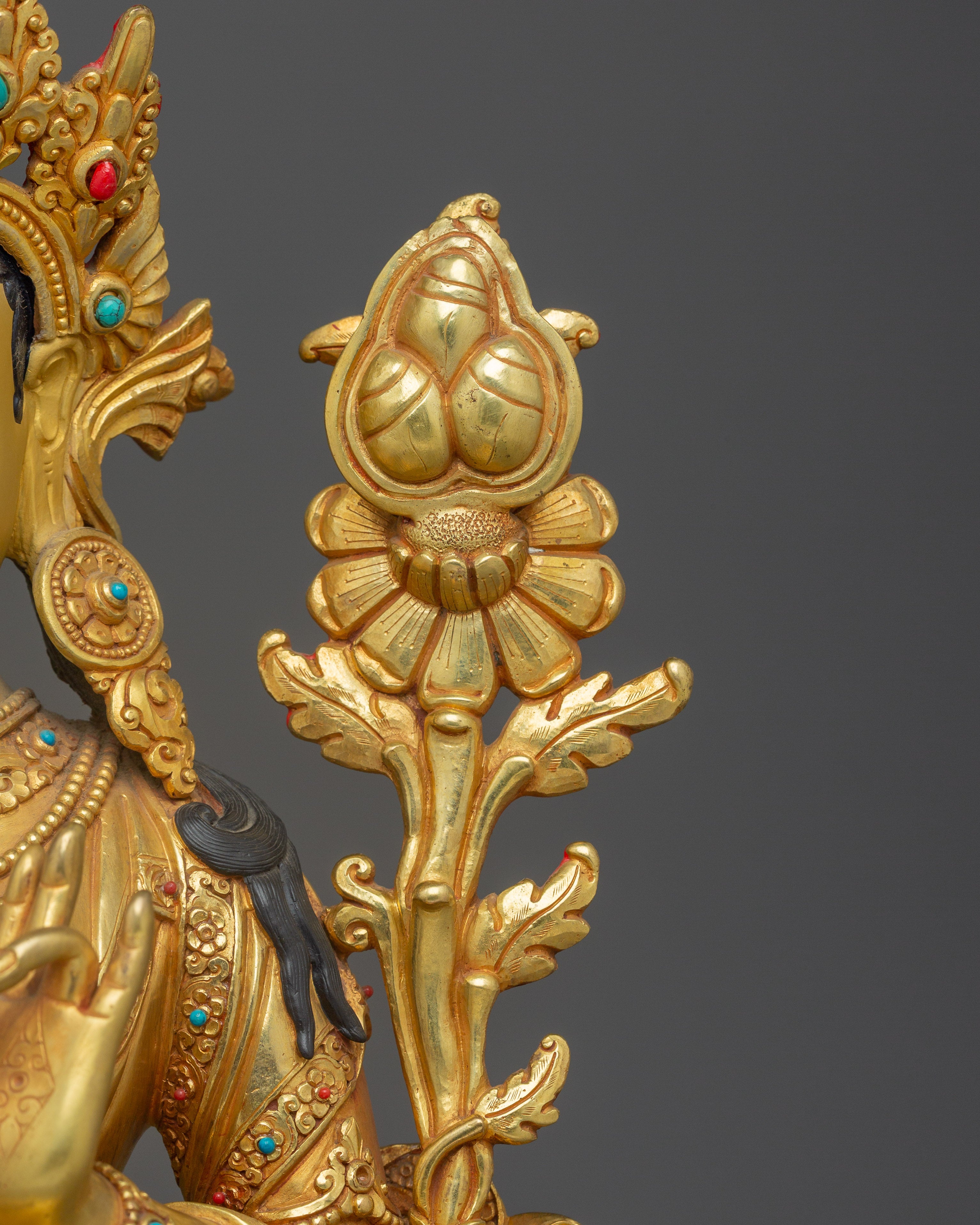 Green Tara, Divine Icon | Nepali Crafted Himalayan Icon