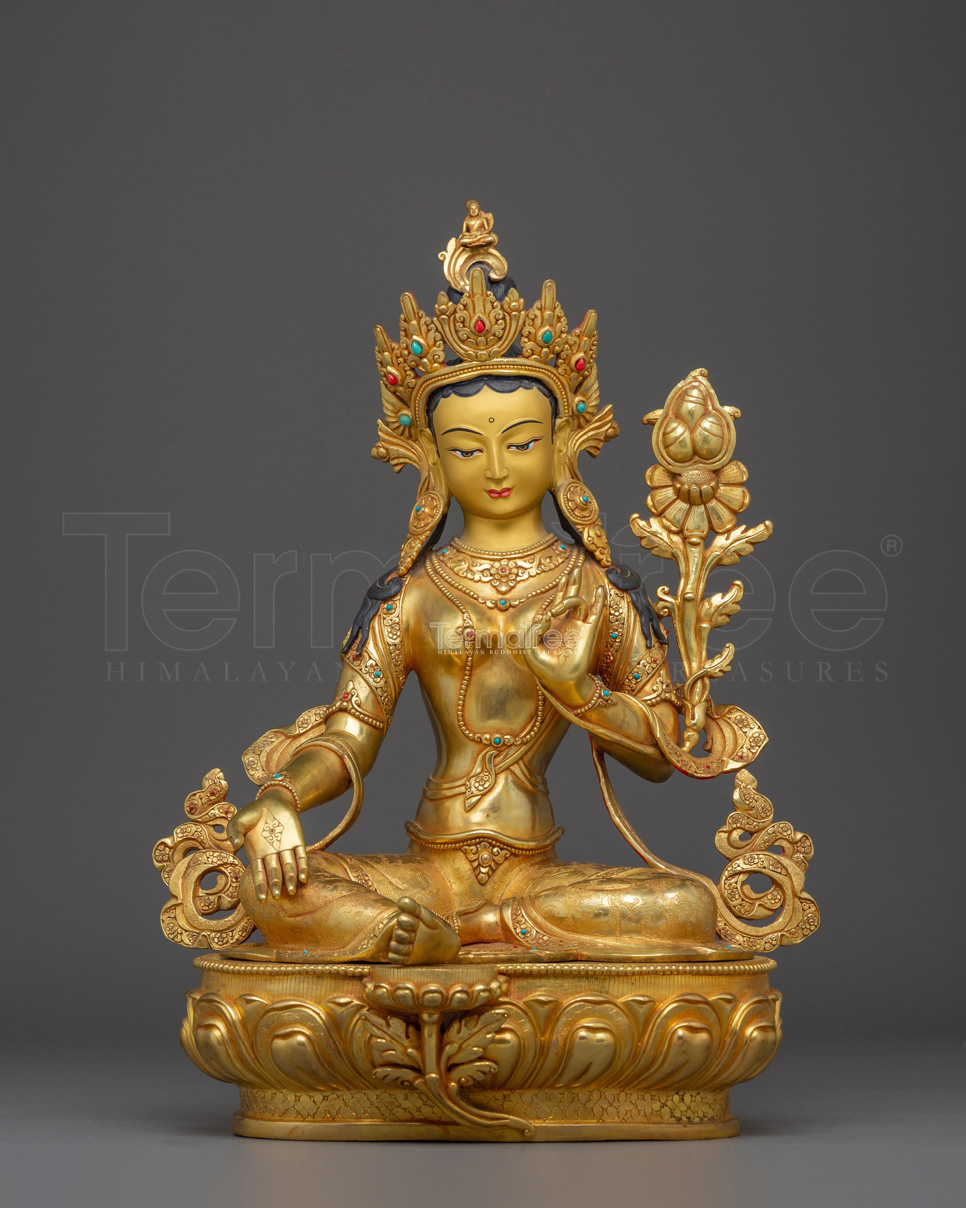 Green Tara, Divine Icon | Nepali Crafted Himalayan Icon