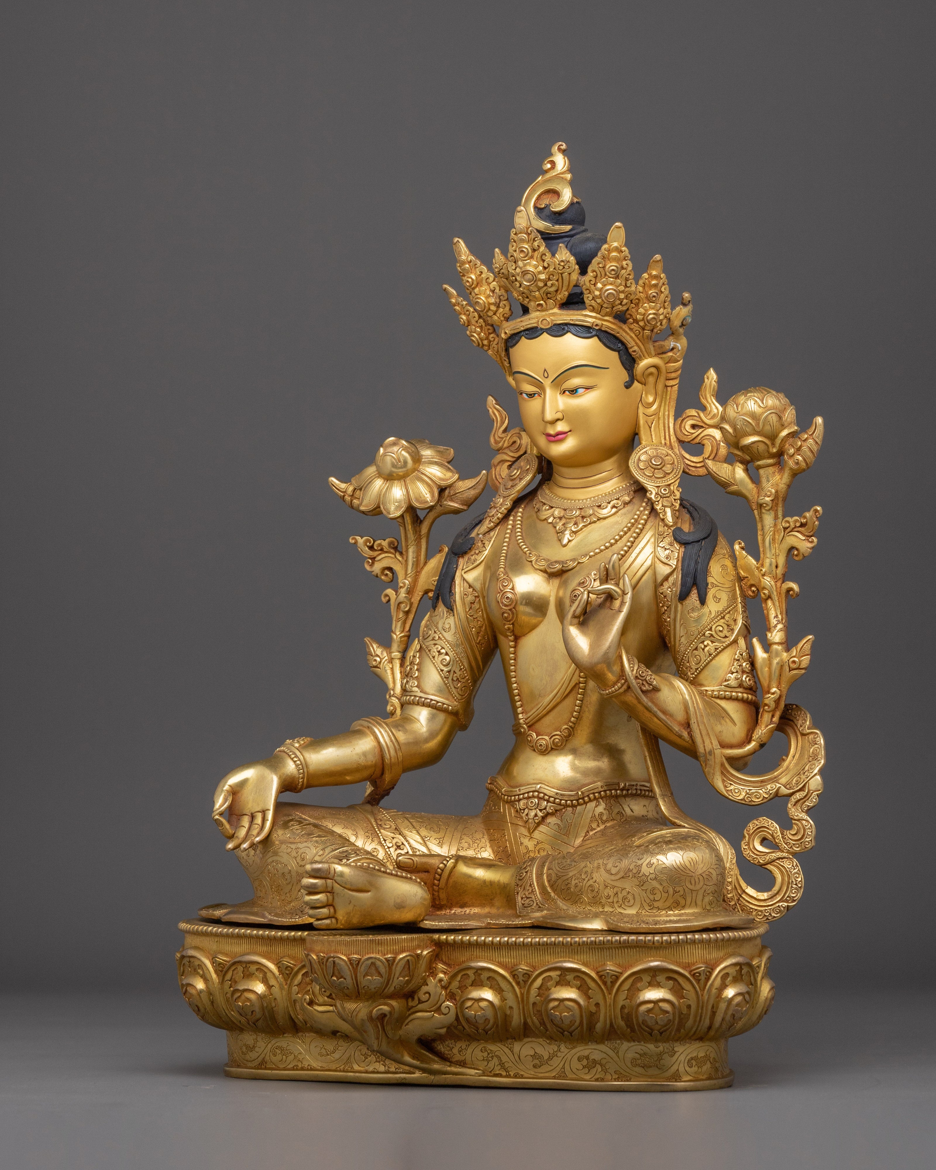 Green Tara, Liberation symbol | Tibetan Buddha Icon