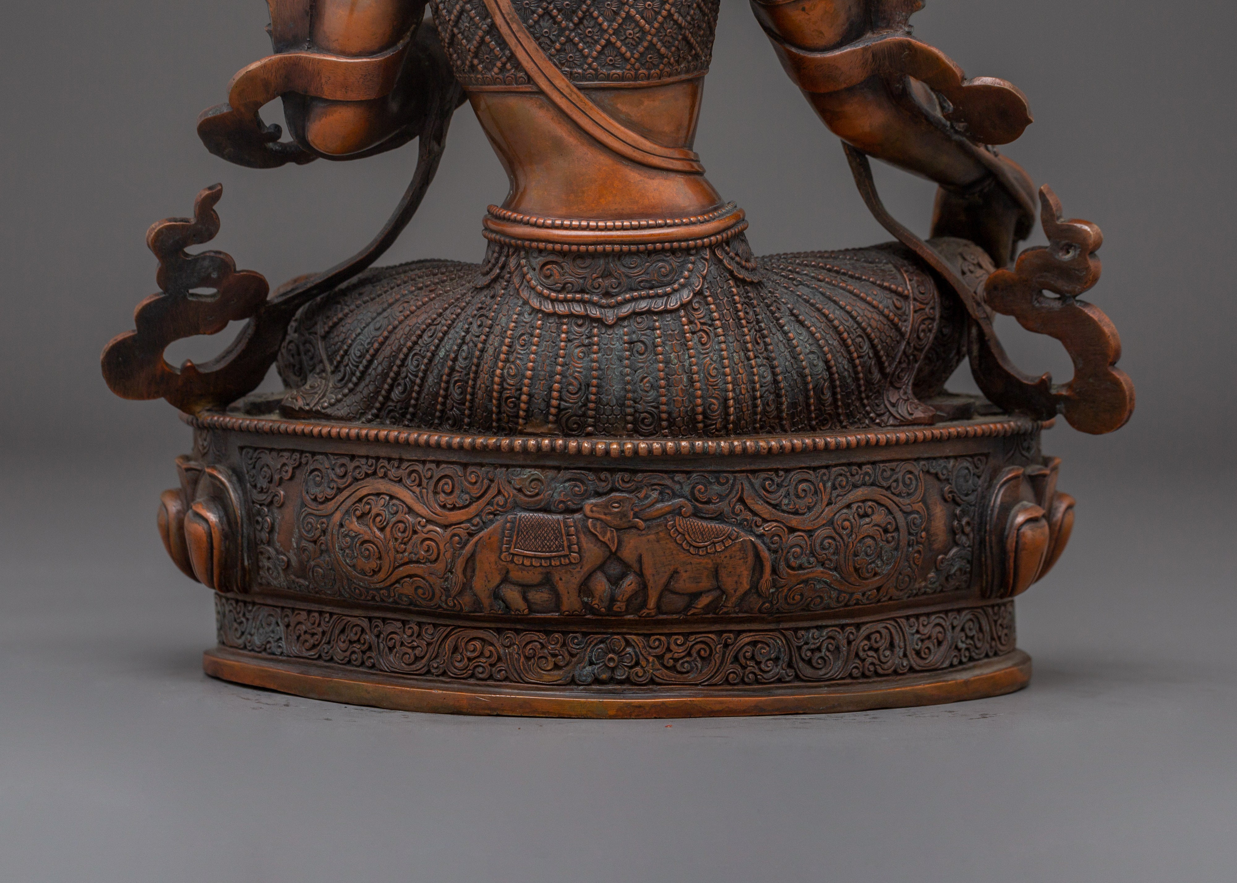 Green Tara Oxidized Artwork | Meditation and Spiritual Shrine